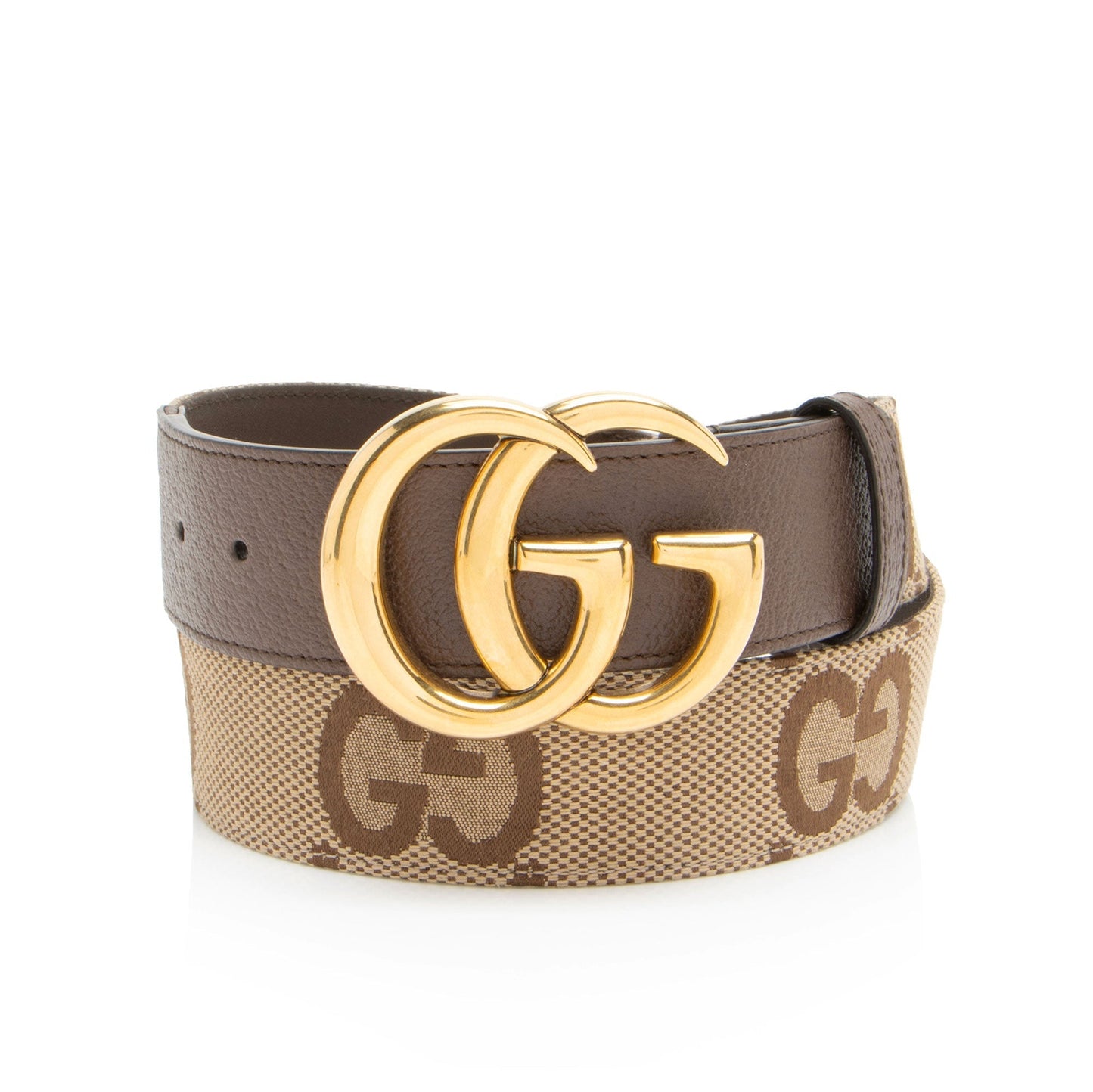 Gucci Jumbo GG Marmont Belt Leather Canvas Brown Accessory