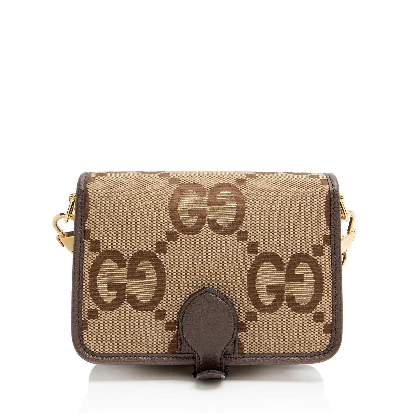 Gucci Jumbo GG Messenger Leather Canvas Nylon Brown Shoulder Bag Mini Messenger