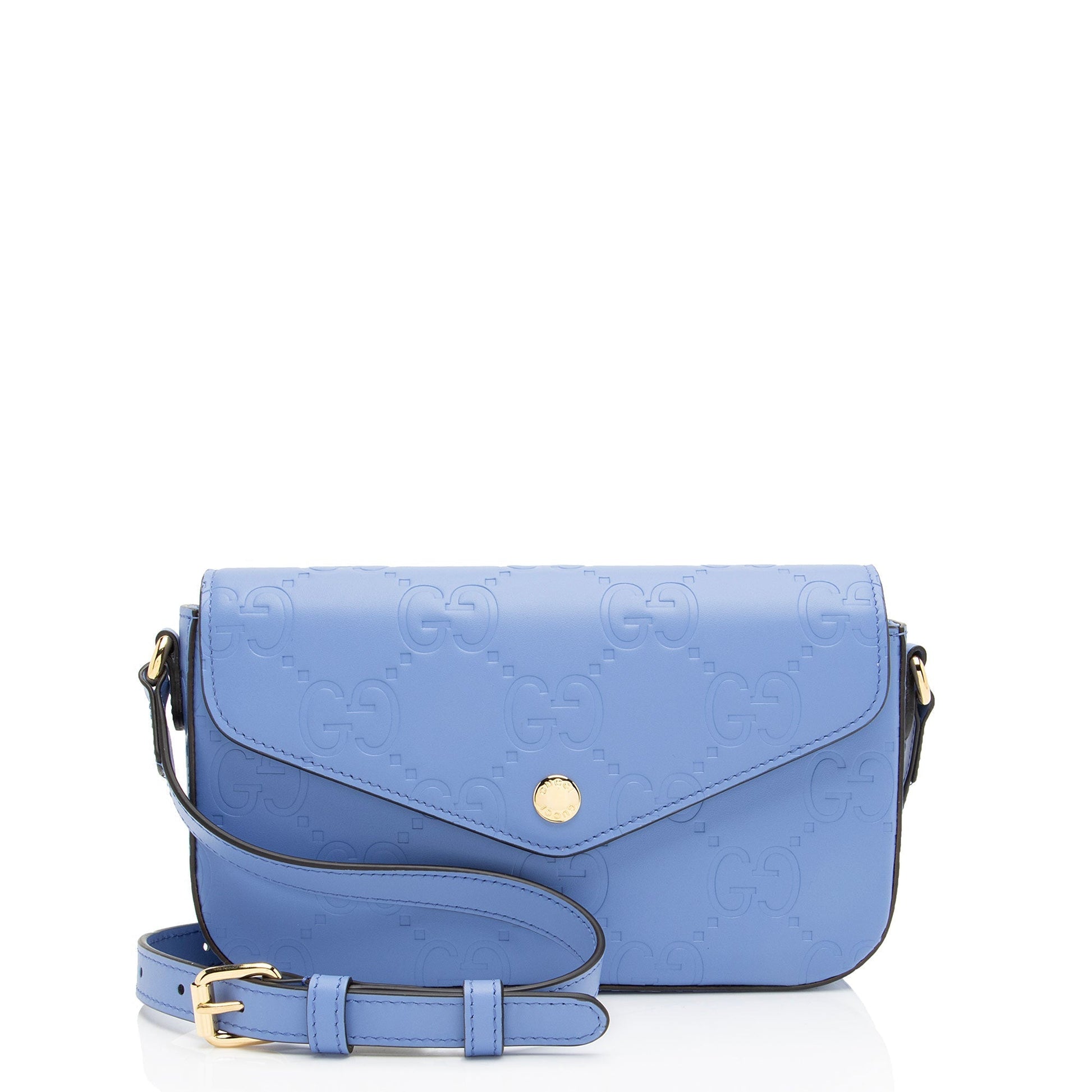 Gucci Jumbo GG Pochette Leather Mini Crossbody Bag