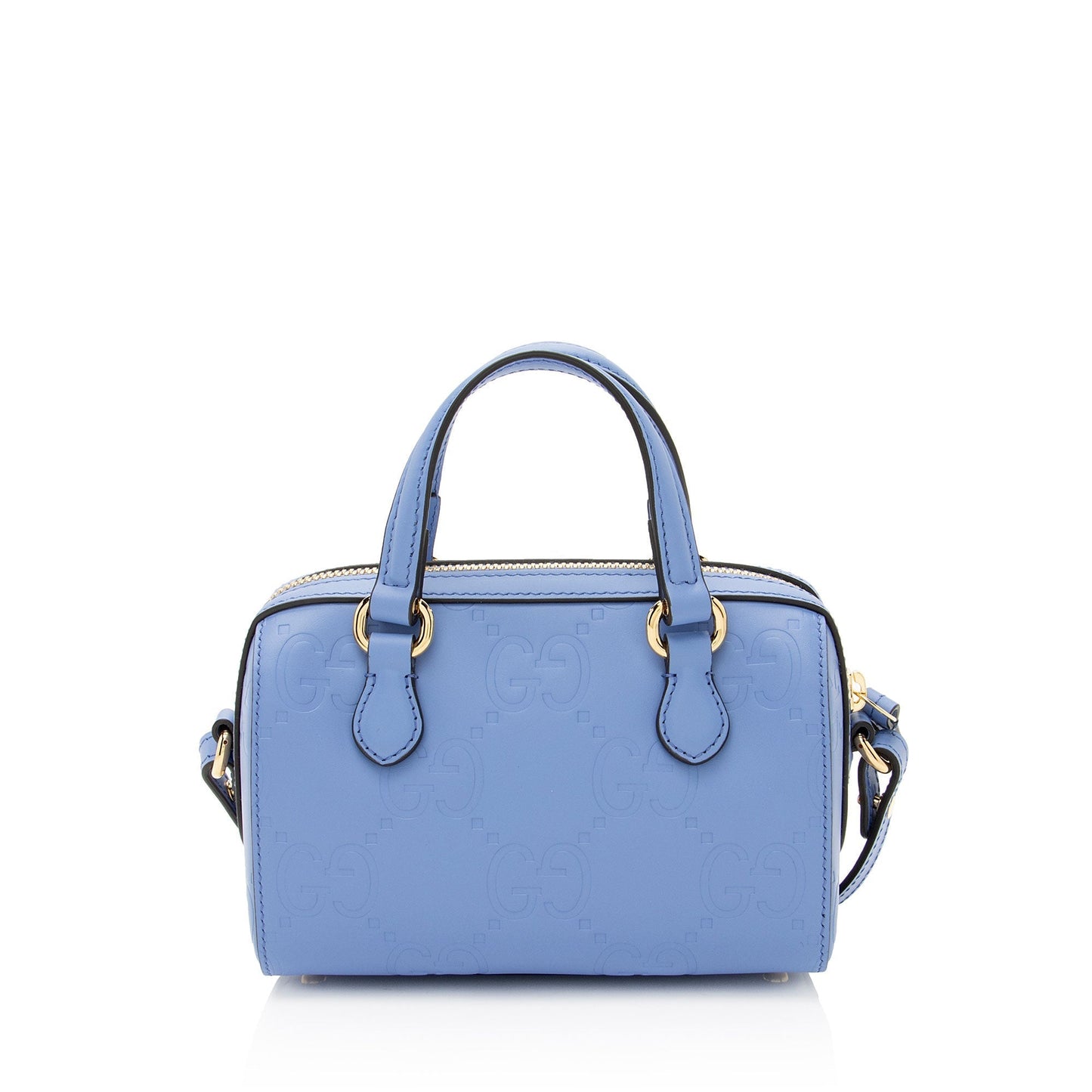 Gucci Jumbo GG Leather Blue Mini Satchel Bag