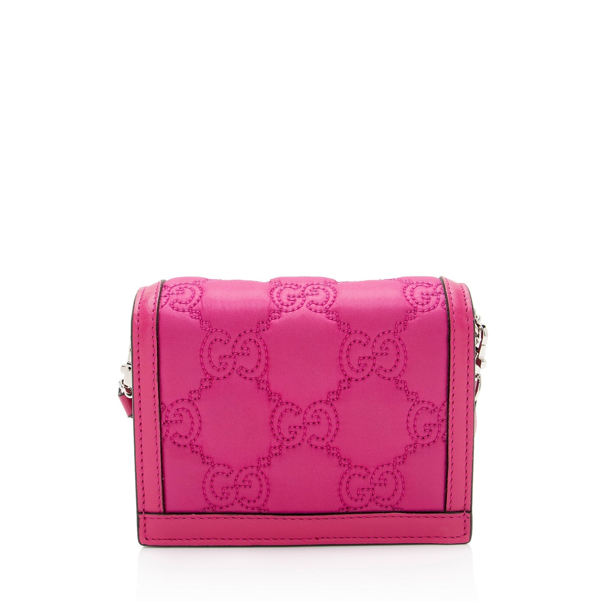 Gucci Jumbo GG Chain SHF-Lmth9n Matelasse Leather Nylon Pink Crossbody Bag