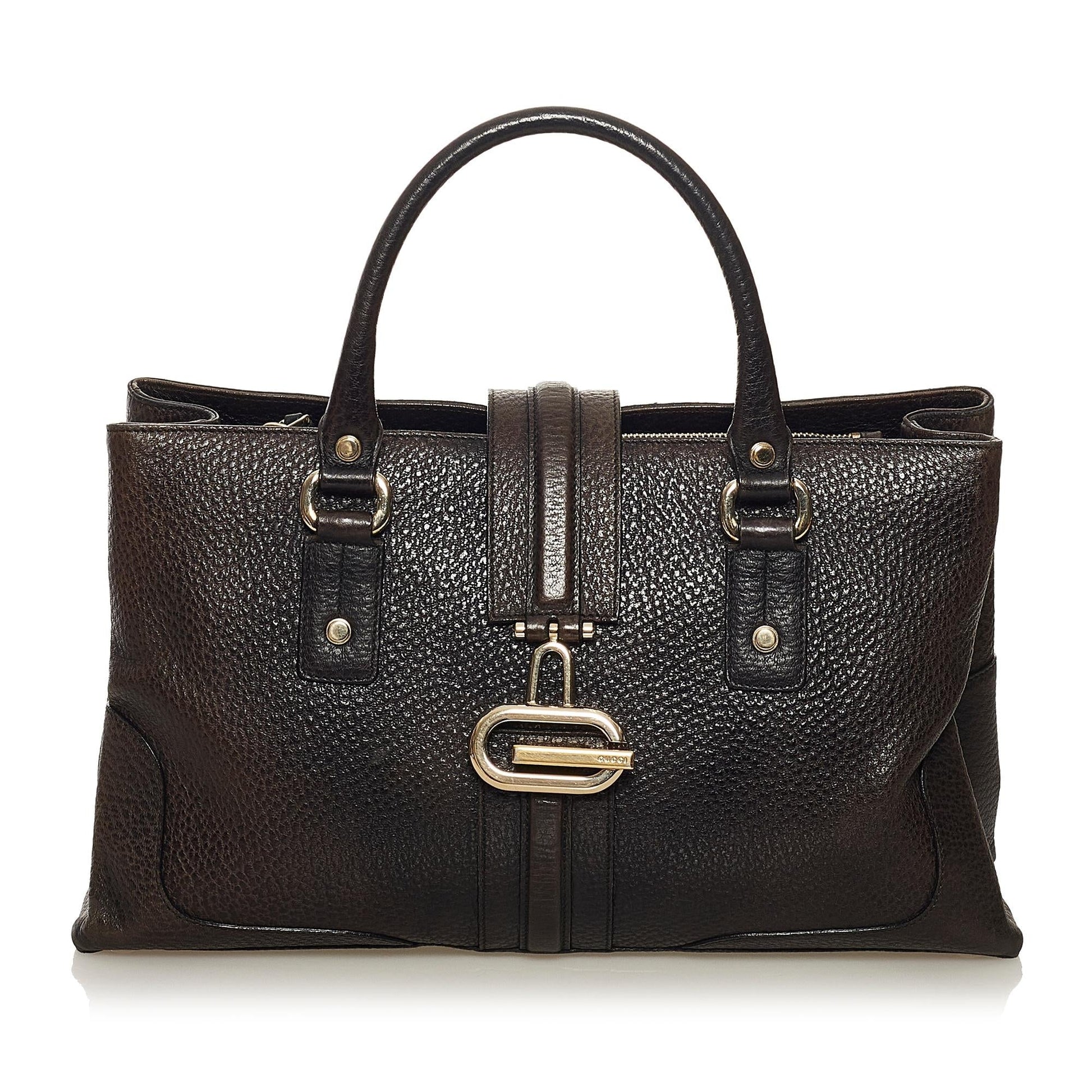 Gucci Junco SHG Leather Calf Brown Satchel Bag