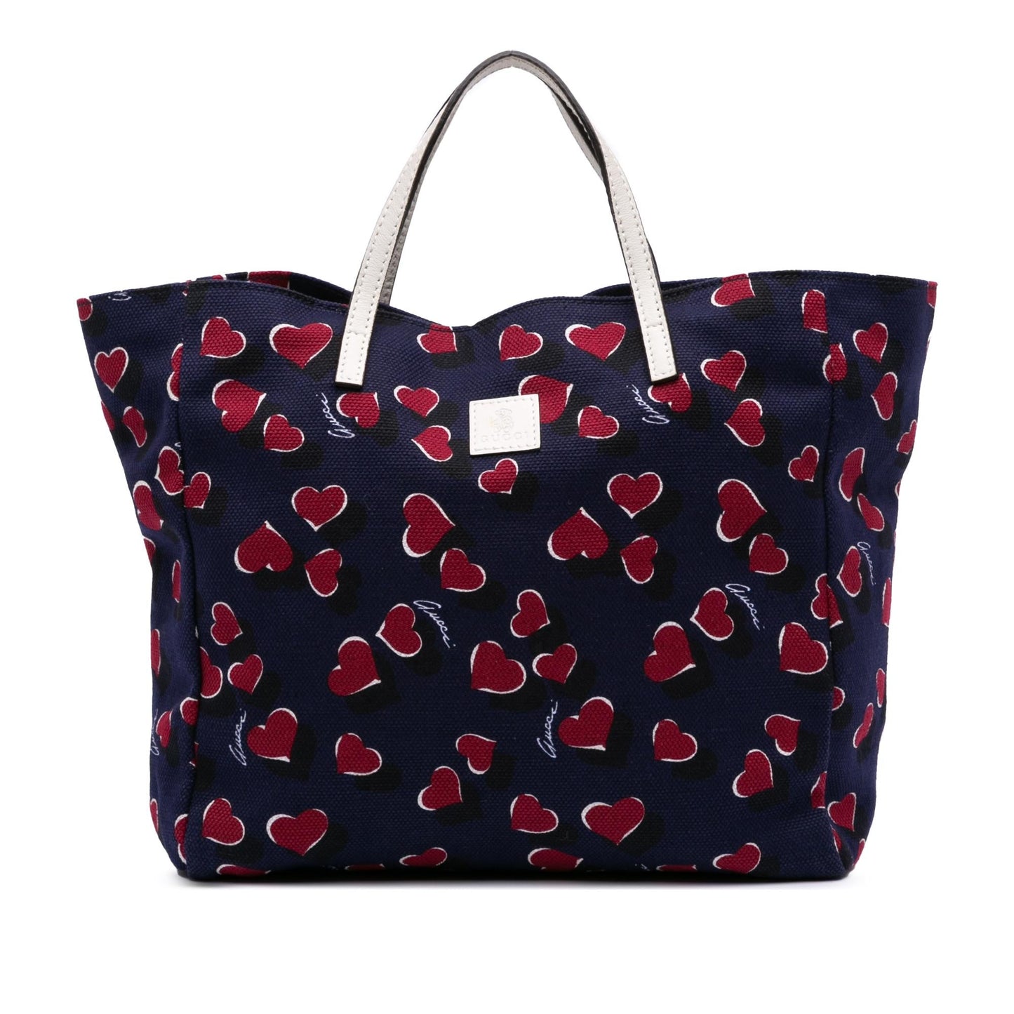 Gucci Kids Heartbeat Canvas Blue Tote Bag