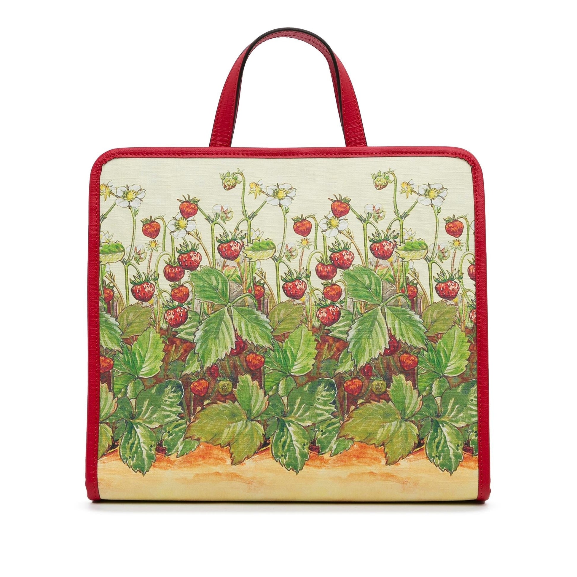 Gucci Kids Strawberry Fairy SHG-dJmIwe Canvas Red Tote Bag