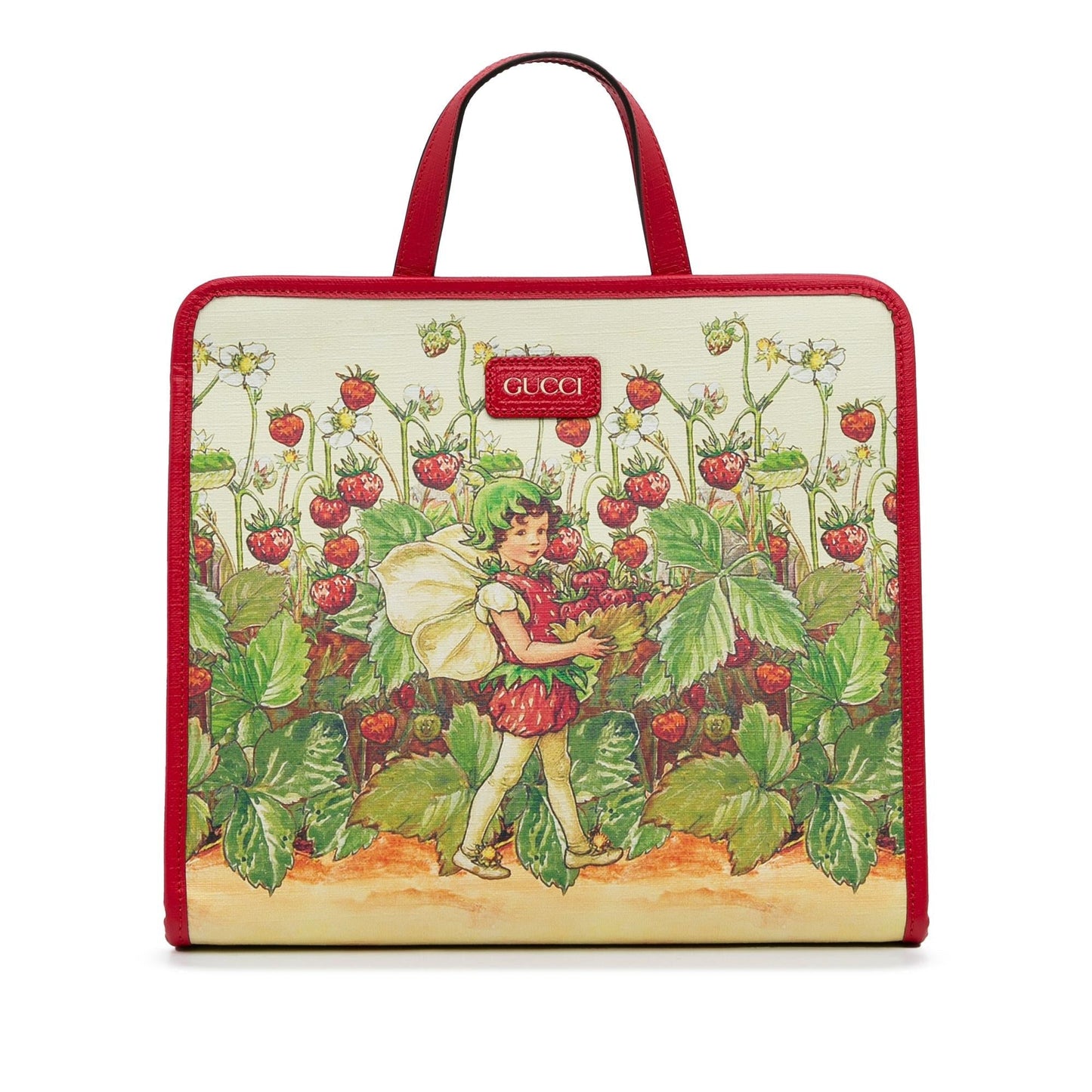 Gucci Kids Strawberry Fairy SHG-dJmIwe Canvas Red Tote Bag