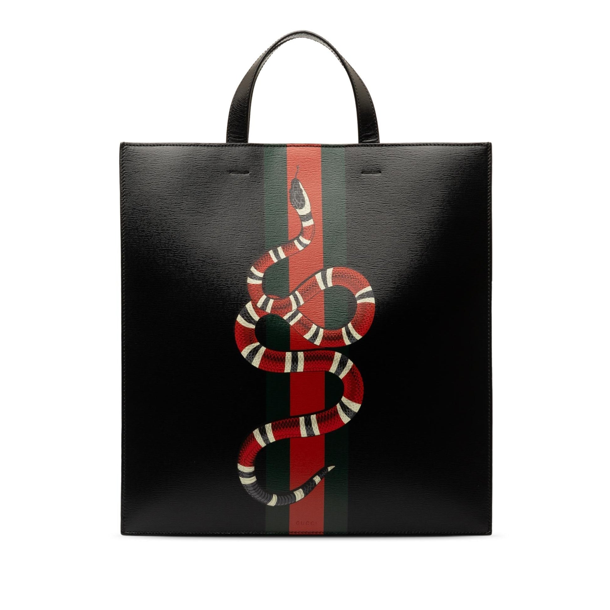 Gucci Kingsnake Web SHG-UklDUT Calf Black Tote Bag