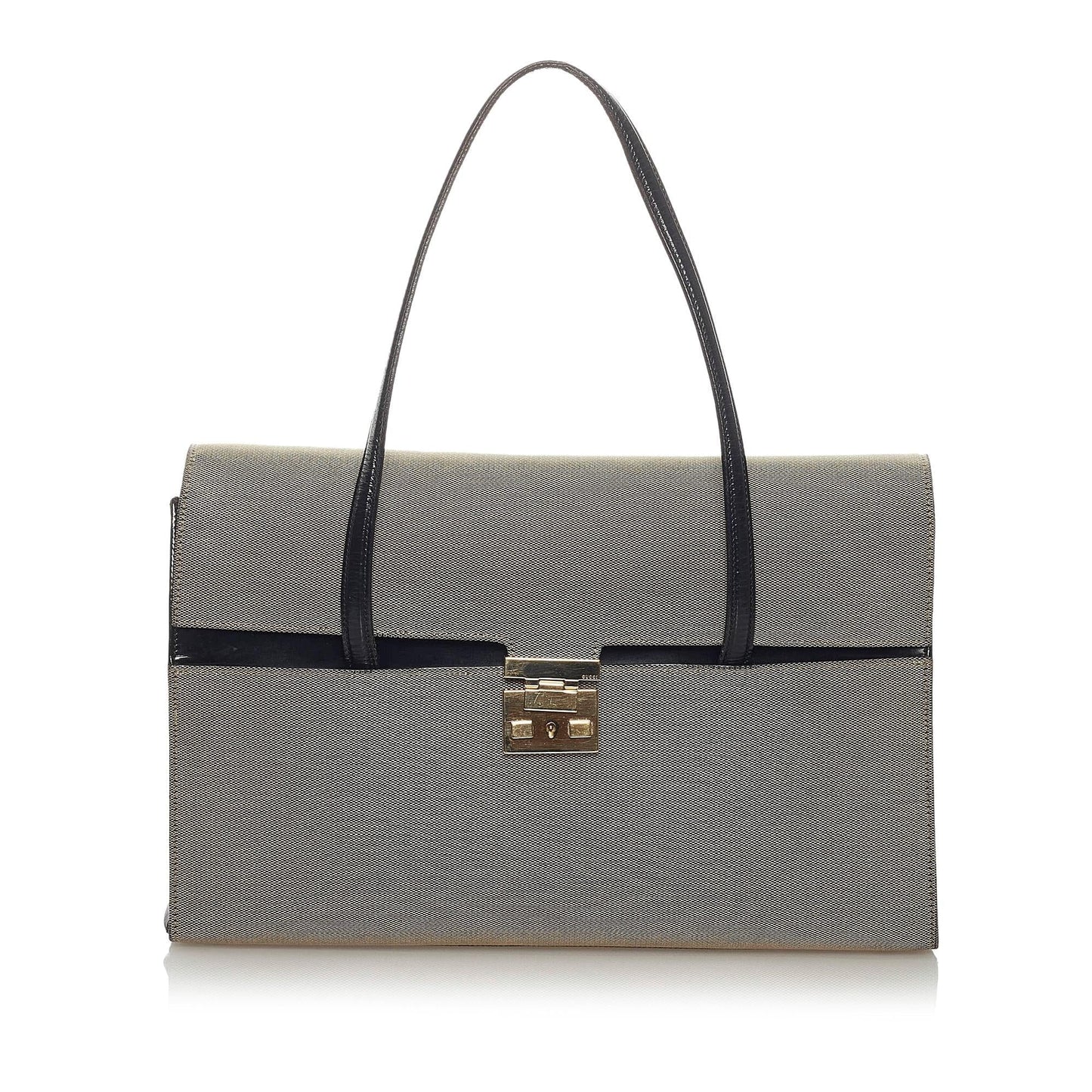 Gucci Lady Lock SHG Canvas Black Grey Tote Bag