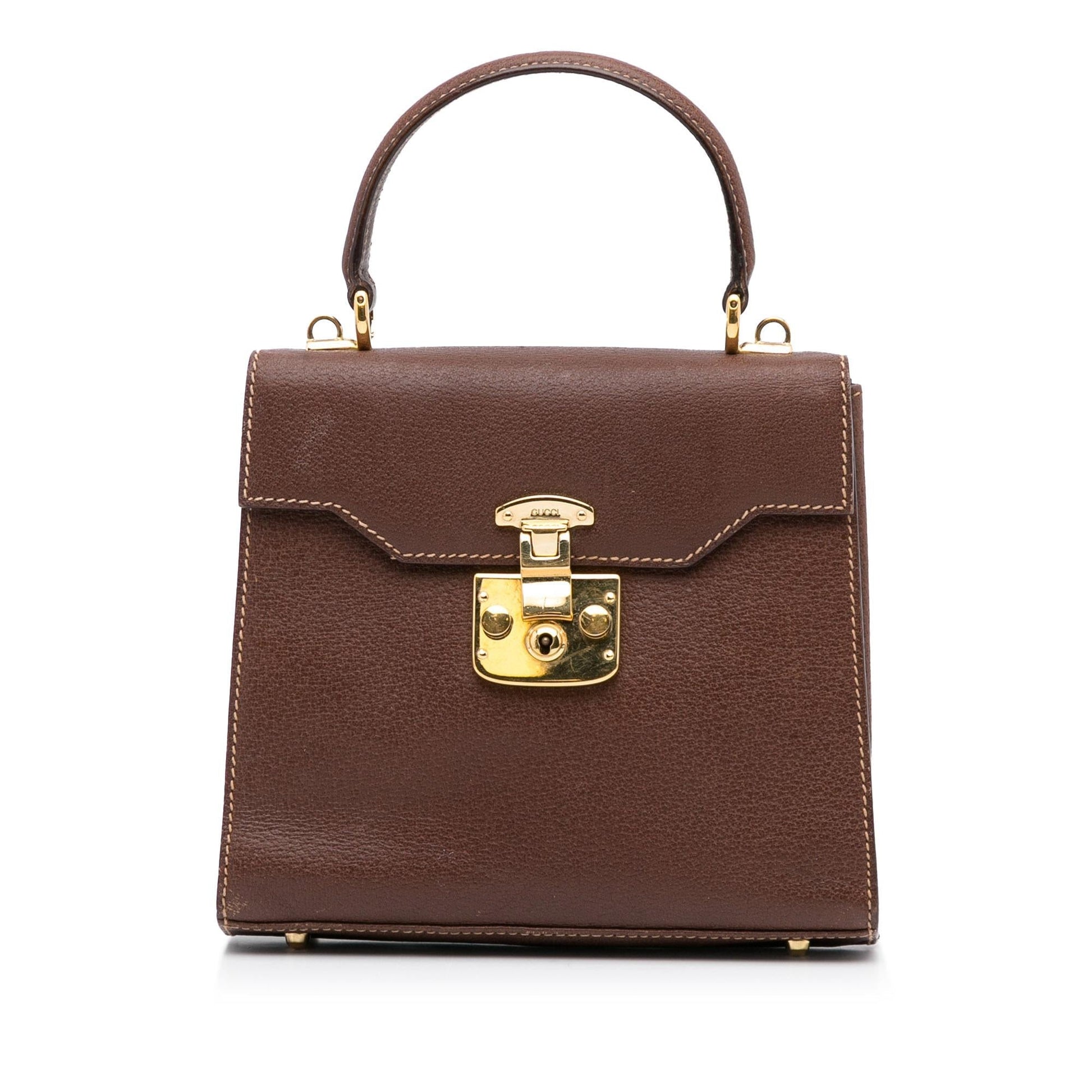 Gucci Lady Lock SHG-N7Iy6r Calf Brown Satchel Bag