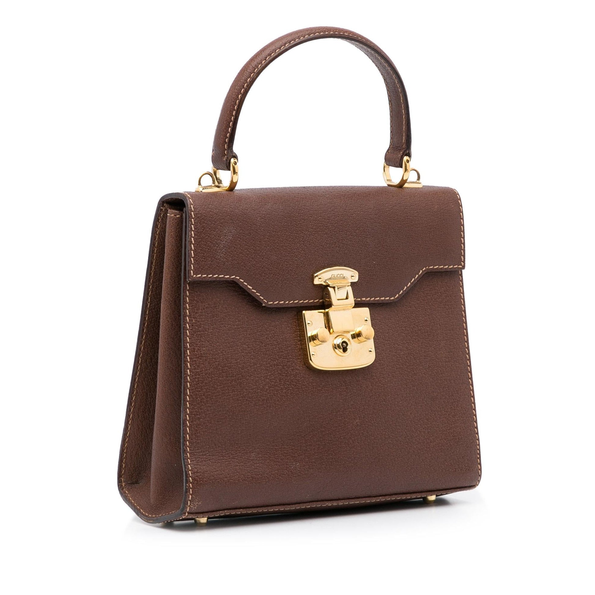 Gucci Lady Lock SHG-N7Iy6r Calf Brown Satchel Bag