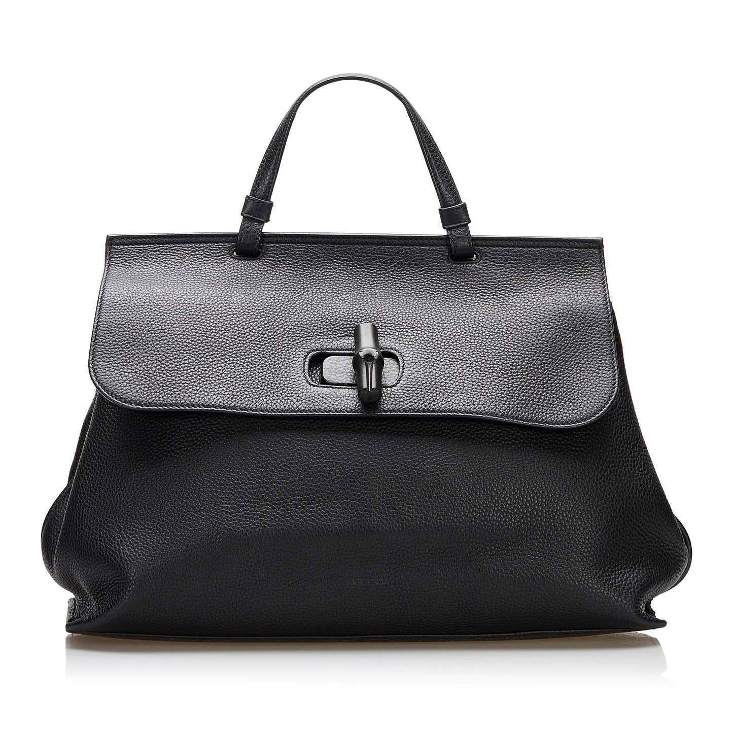 Gucci Bamboo Daily SHG Calf Black Large Satchel Bag