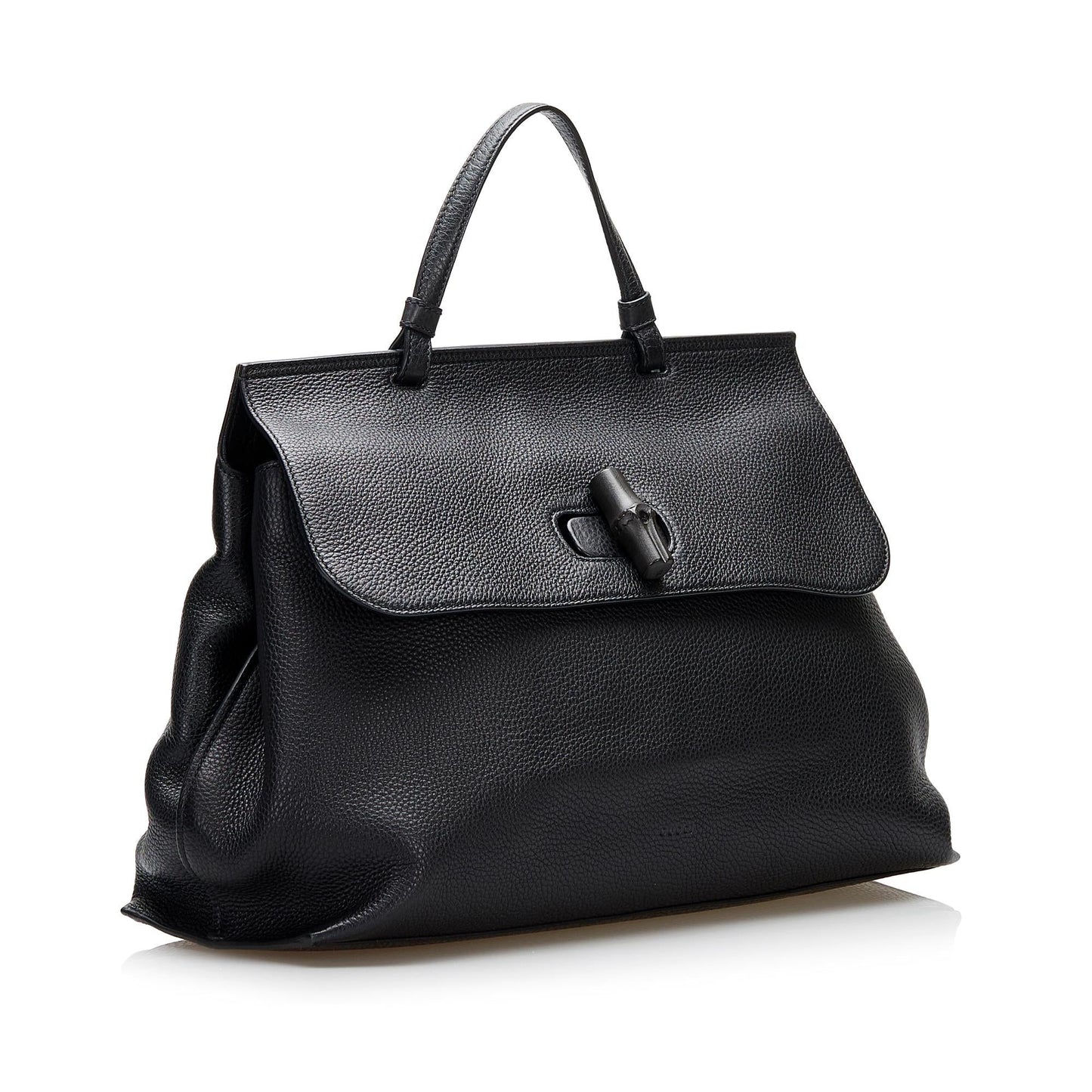 Gucci Bamboo Daily SHG Calf Black Large Satchel Bag
