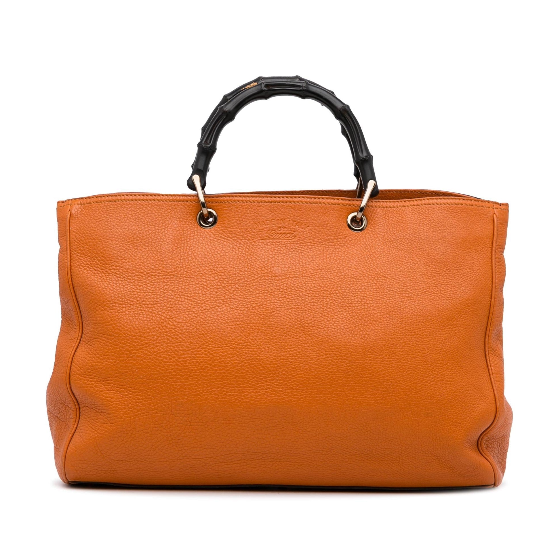 Gucci Bamboo Shopper SHG-tQylBz Calf Orange Large Satchel Bag