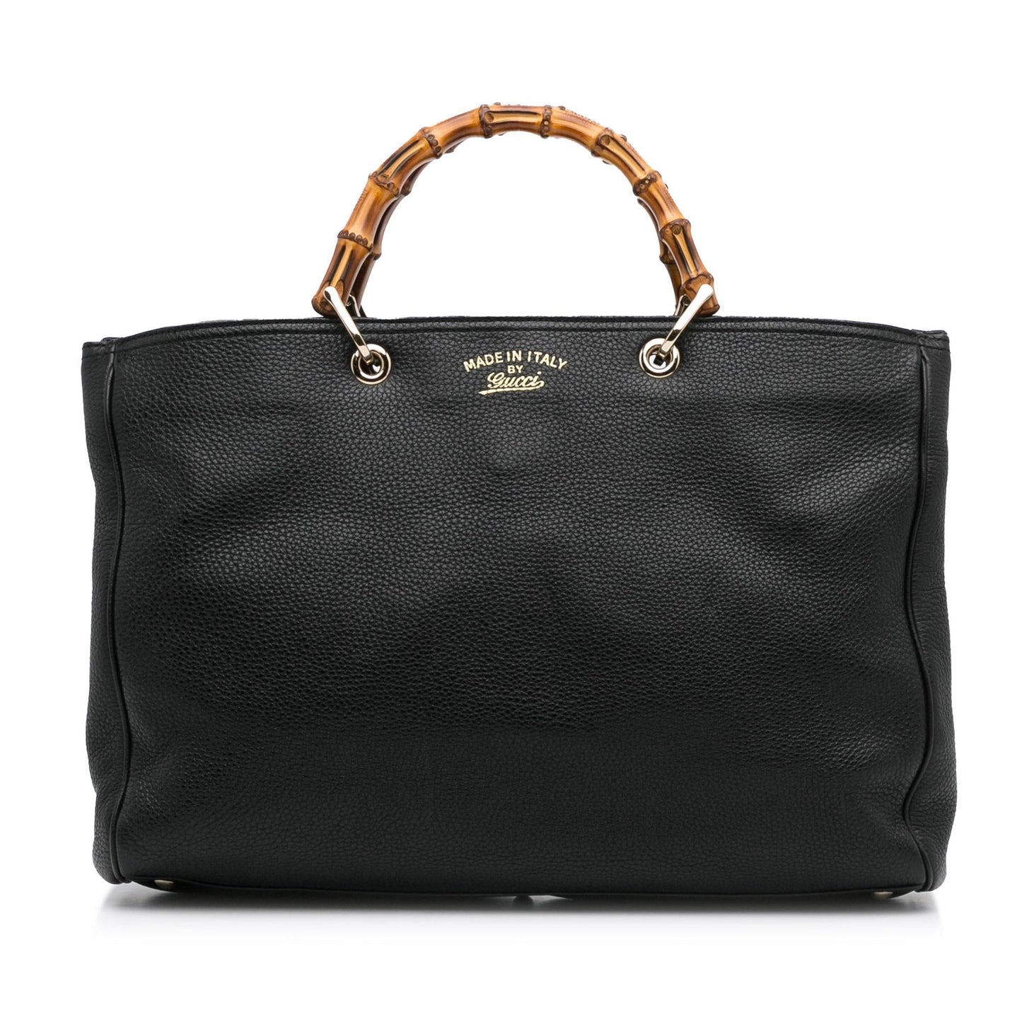 Gucci Bamboo Shopper SHG-36zcVt Calf Black Large Satchel Bag