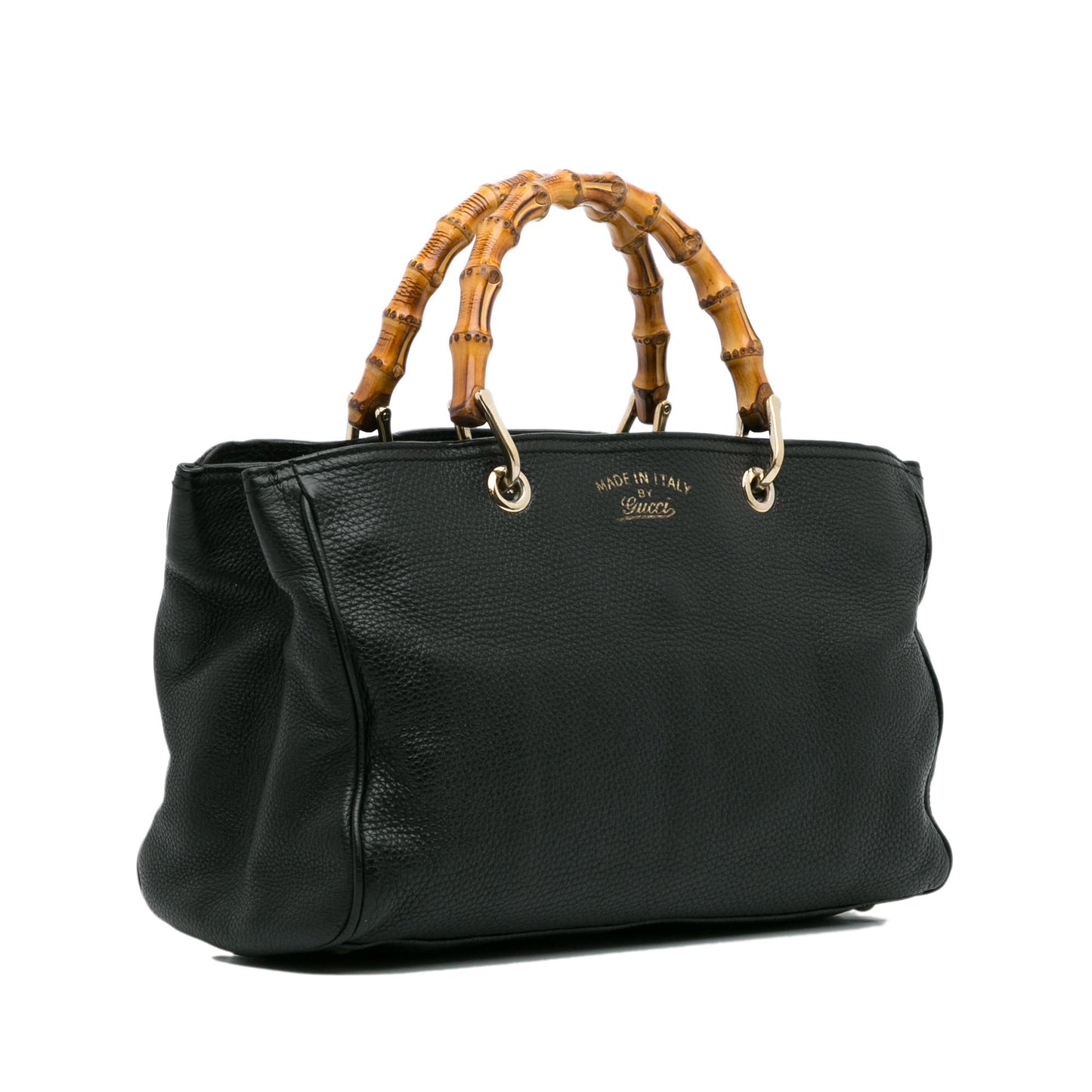 Gucci Bamboo Shopper SHG-VQA0mh Calf Black Large Satchel Bag