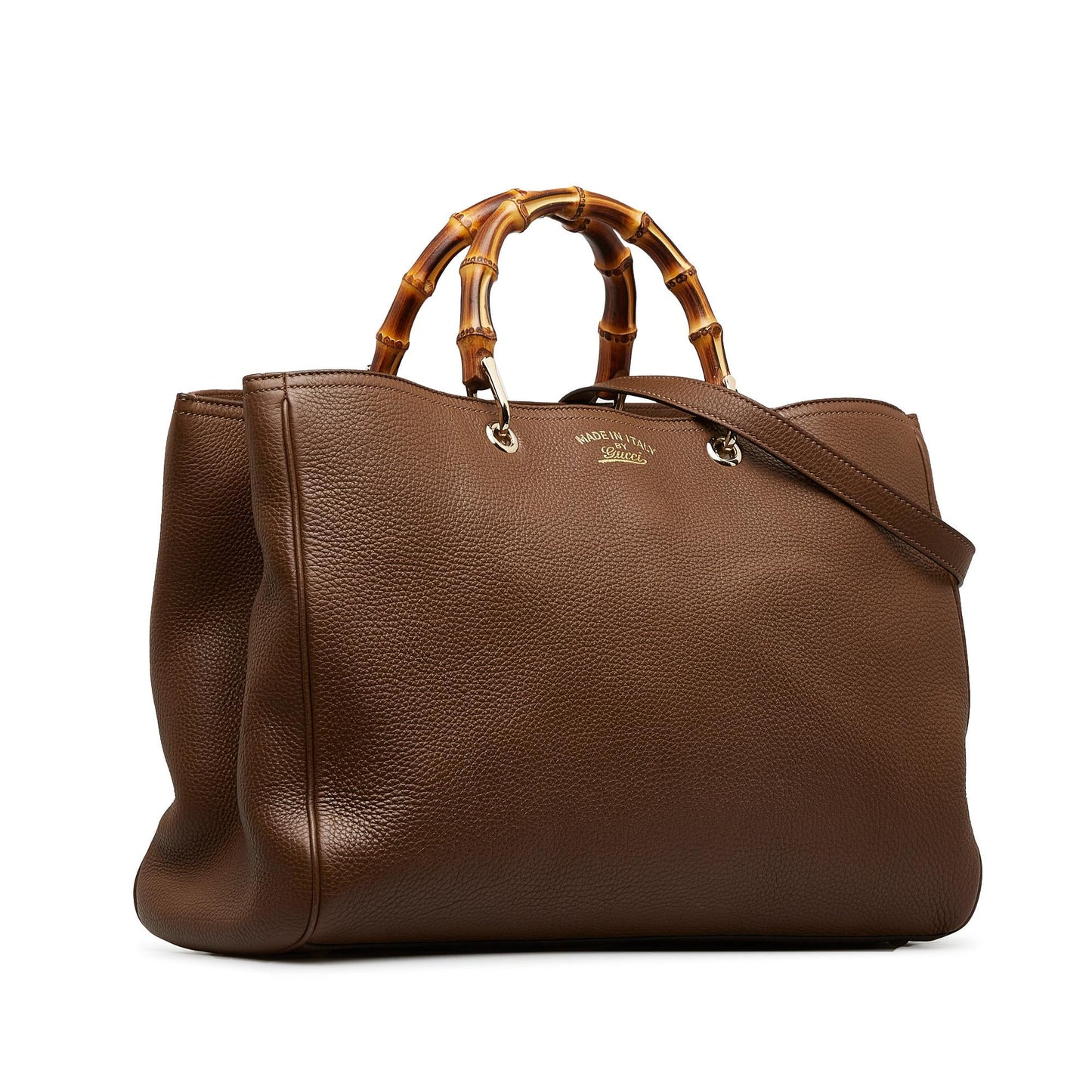 Gucci Bamboo Shopper SHG-iKMVJP Calf Brown Large Satchel Bag