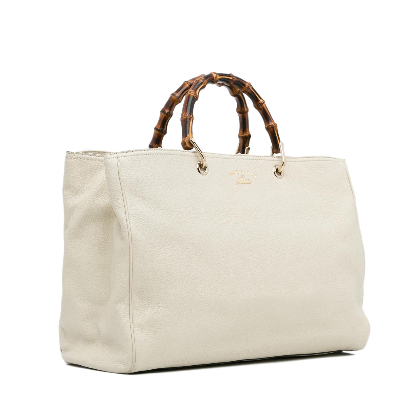 Gucci Bamboo Shopper SHG-xsngj8 Calf White Large Satchel Bag