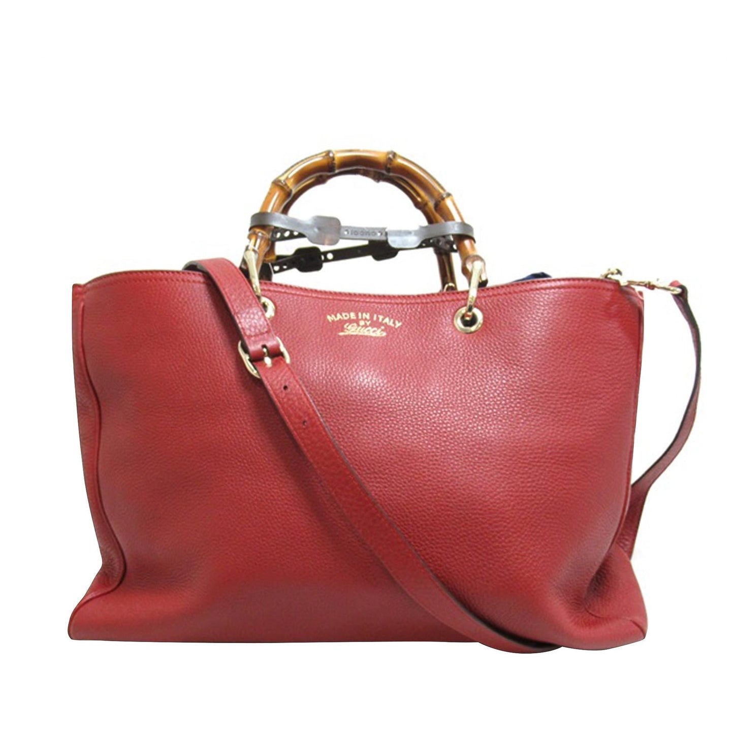 Gucci Bamboo Shopper SHG-HRpByK Calf Red Large Satchel Bag