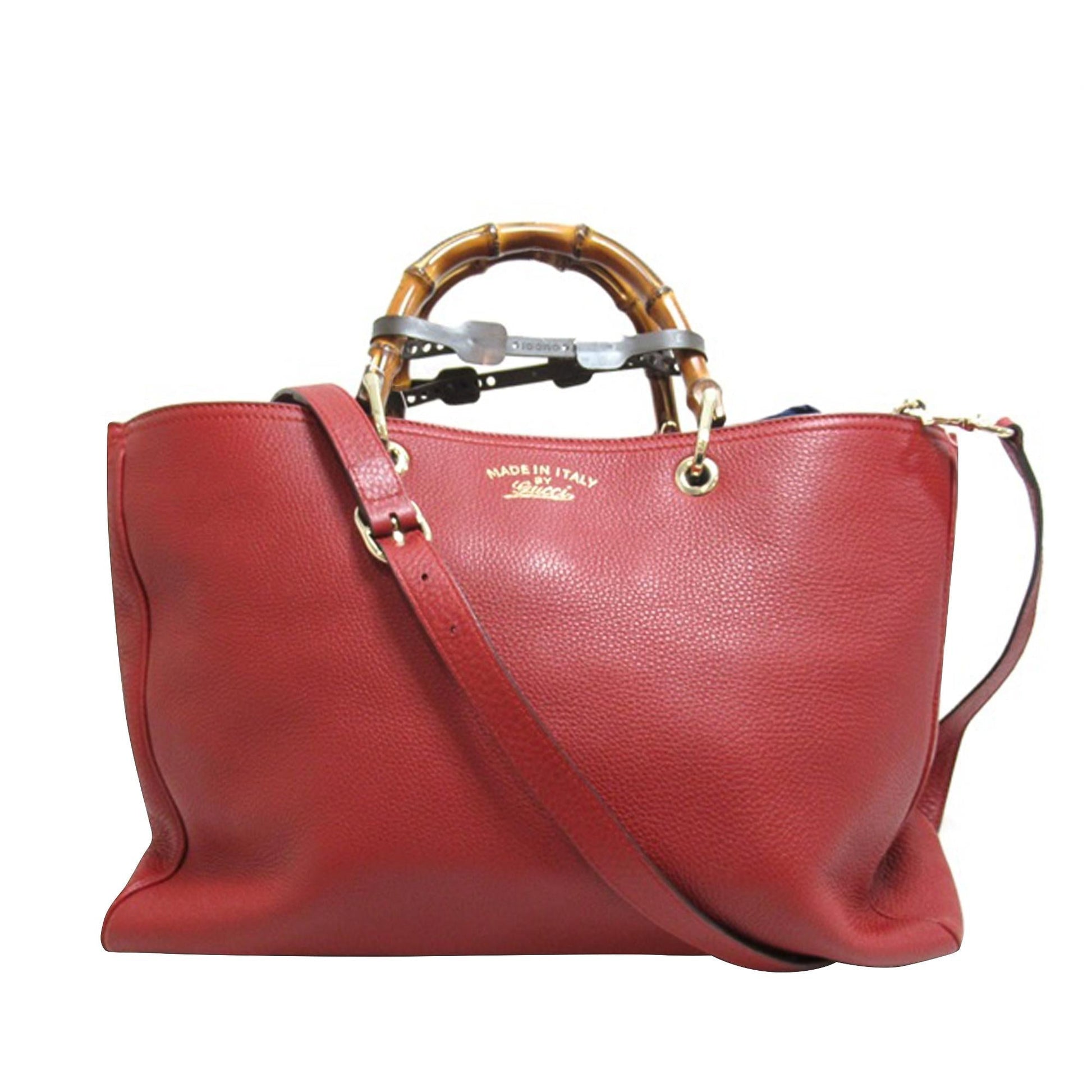 Gucci Bamboo Shopper SHG-HRpByK Calf Red Large Satchel Bag