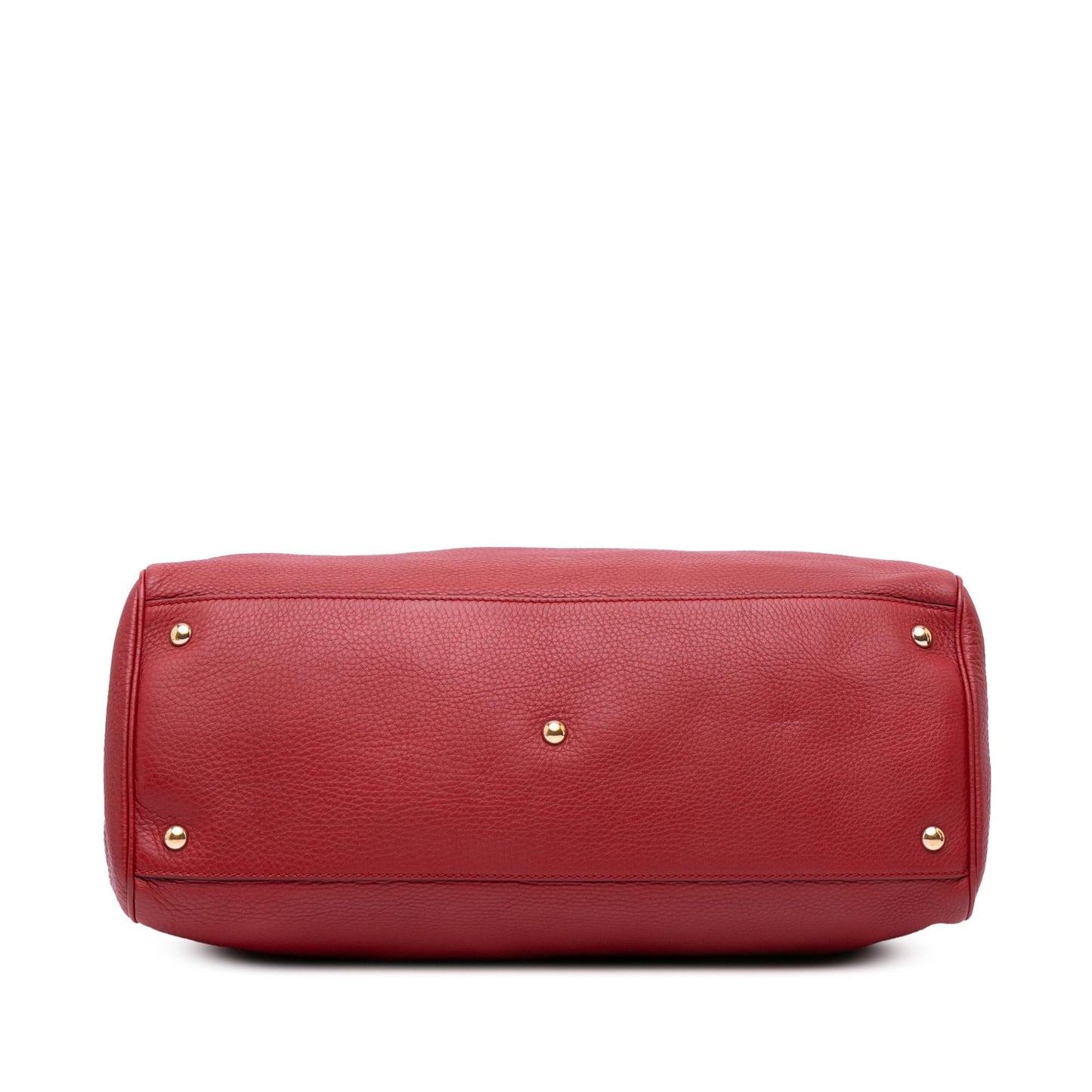Gucci Bamboo Shopper Sachel Calf Calfskin Red Large Satchel Bag