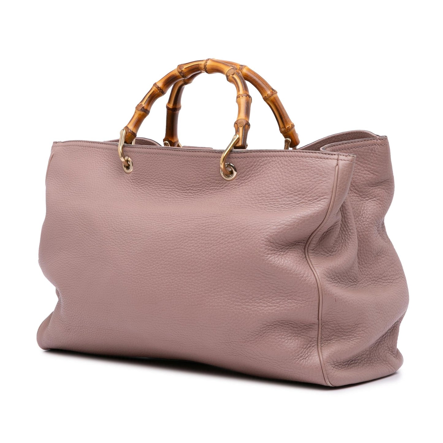 Gucci Bamboo Shopper Calf Calfskin Pink Large Satchel Bag Shopper Satchel