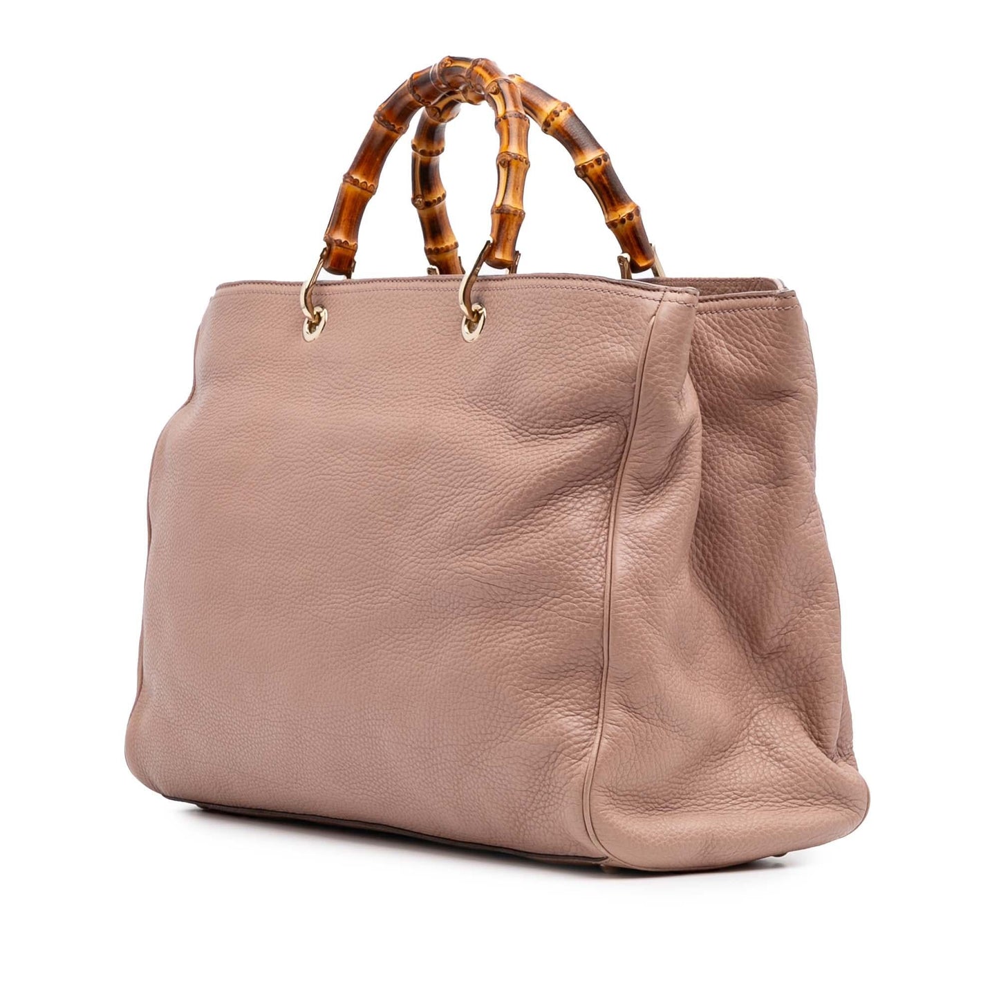 Gucci Bamboo Shopper Calf Calfskin Pink Large Satchel Bag Satchel 4