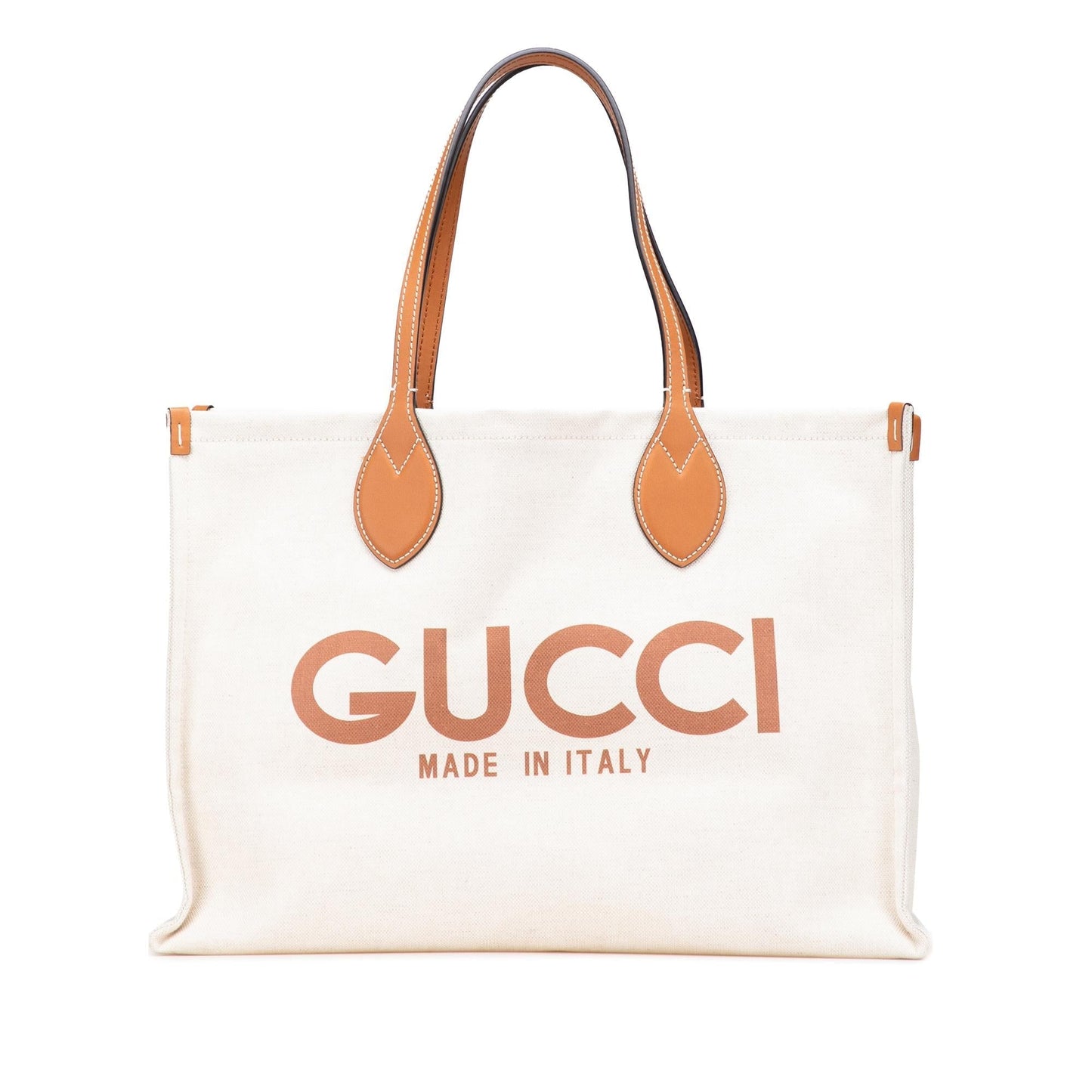 Gucci Canvas Logo 1 Brown Large Tote Bag