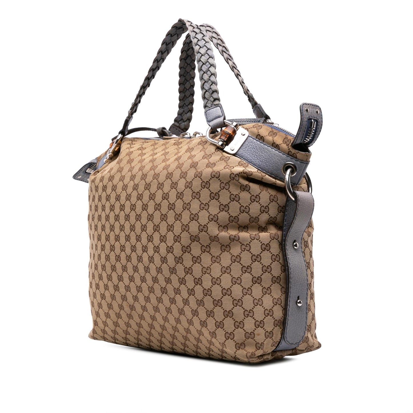 Gucci GG Bamboo Bar Canvas Large Tote Bag Tote 1