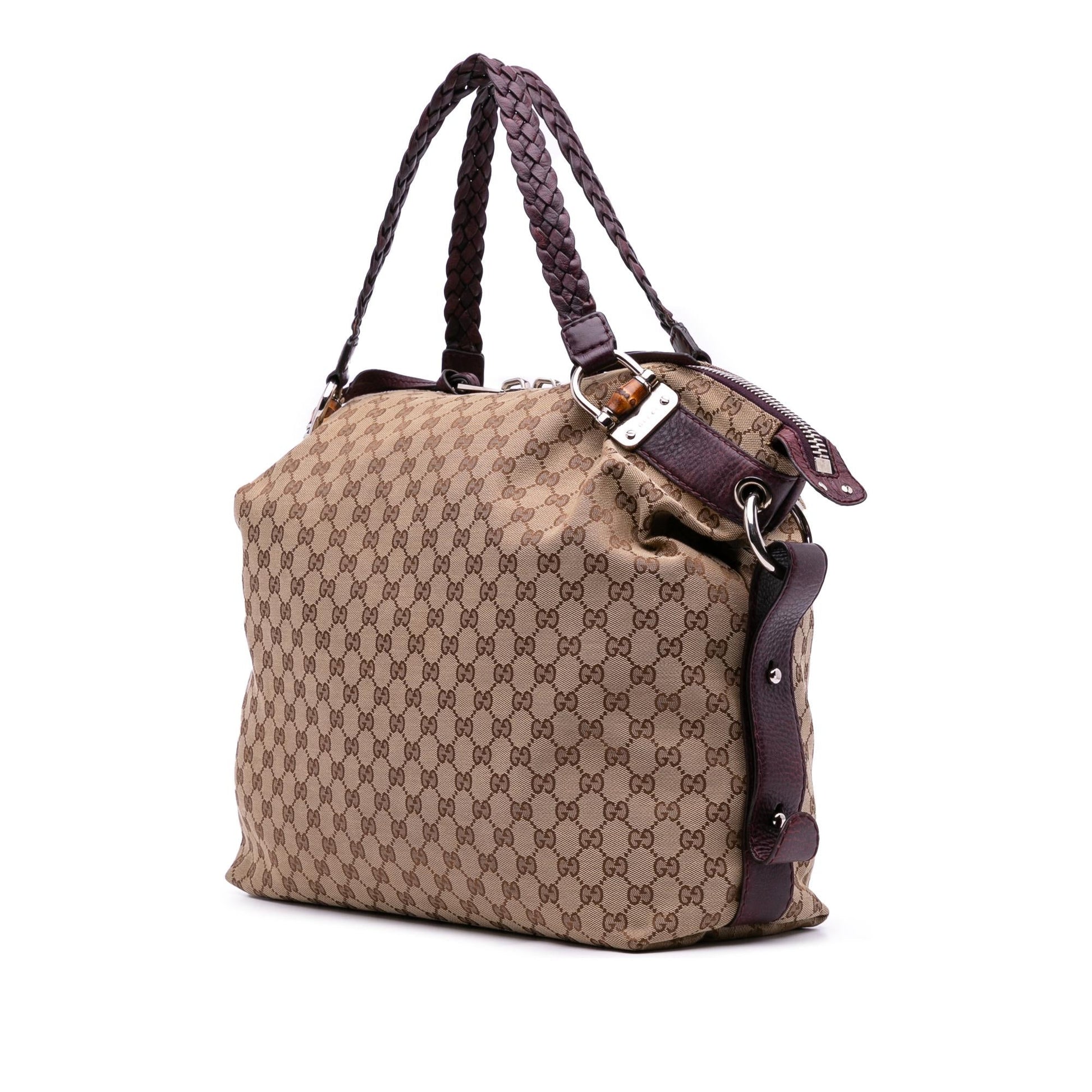 Gucci GG Bamboo Bar Canvas Large Tote Bag Tote 4