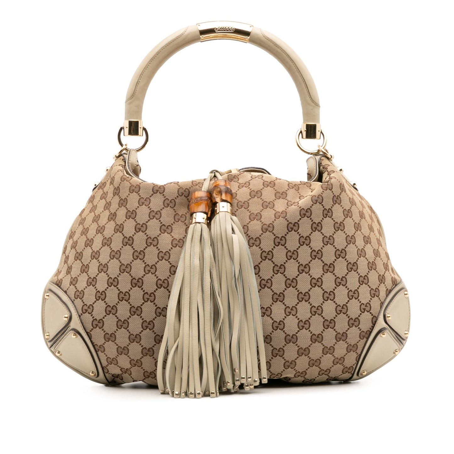 Gucci GG Bamboo Indy Canvas Large Shoulder Bag