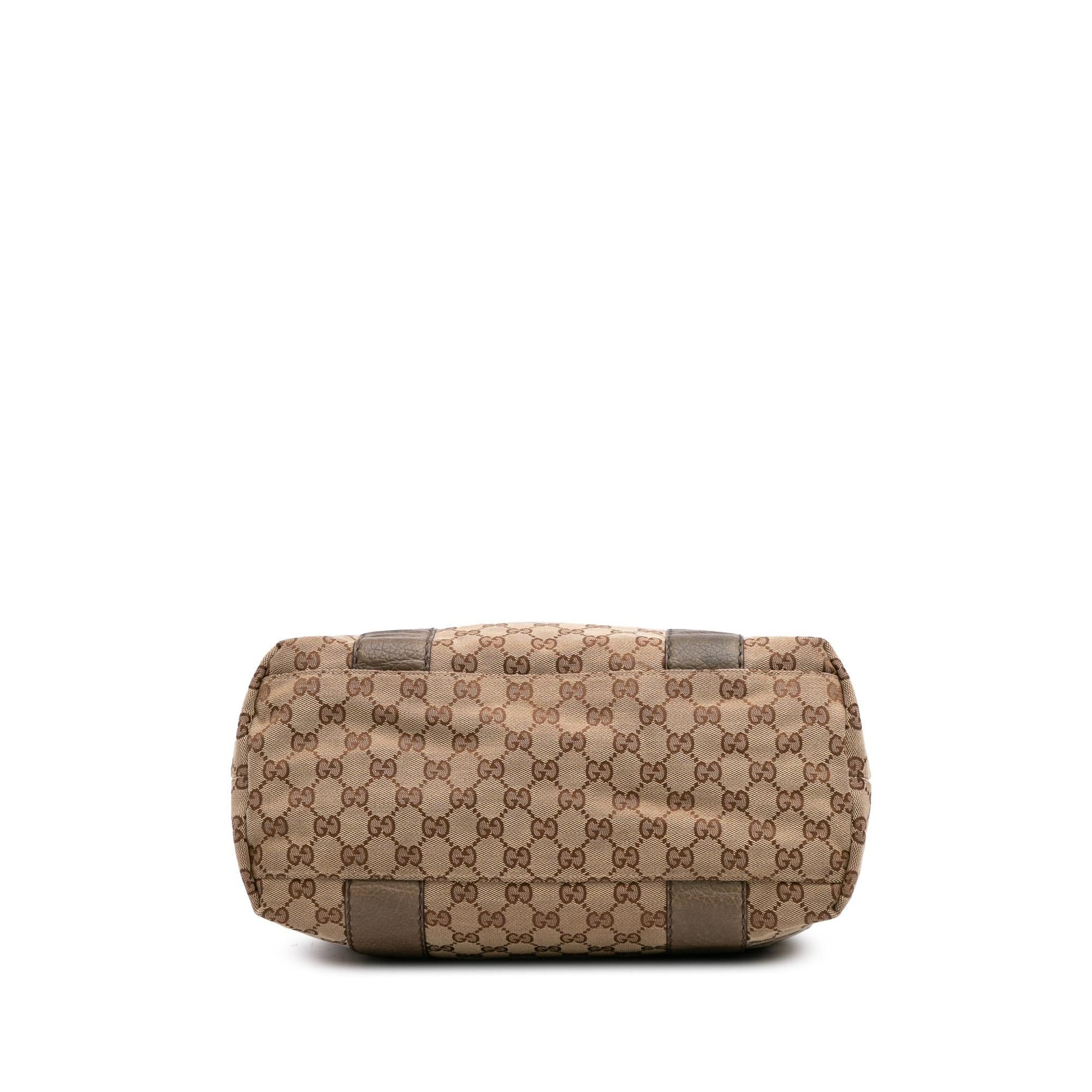 Gucci GG Bamboo Libeccio Canvas Calf Brown Large Tote Bag Tote 1
