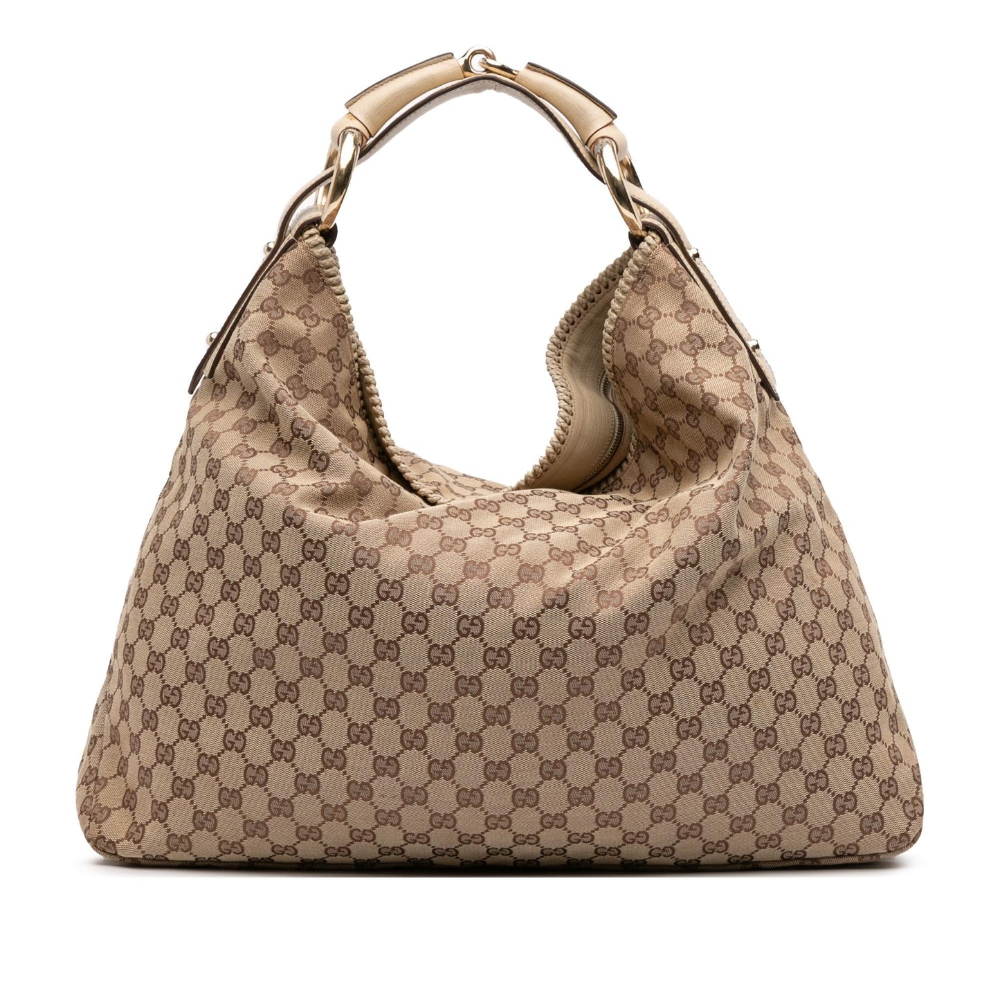 Gucci GG Horsebit Canvas Large Shoulder Bag