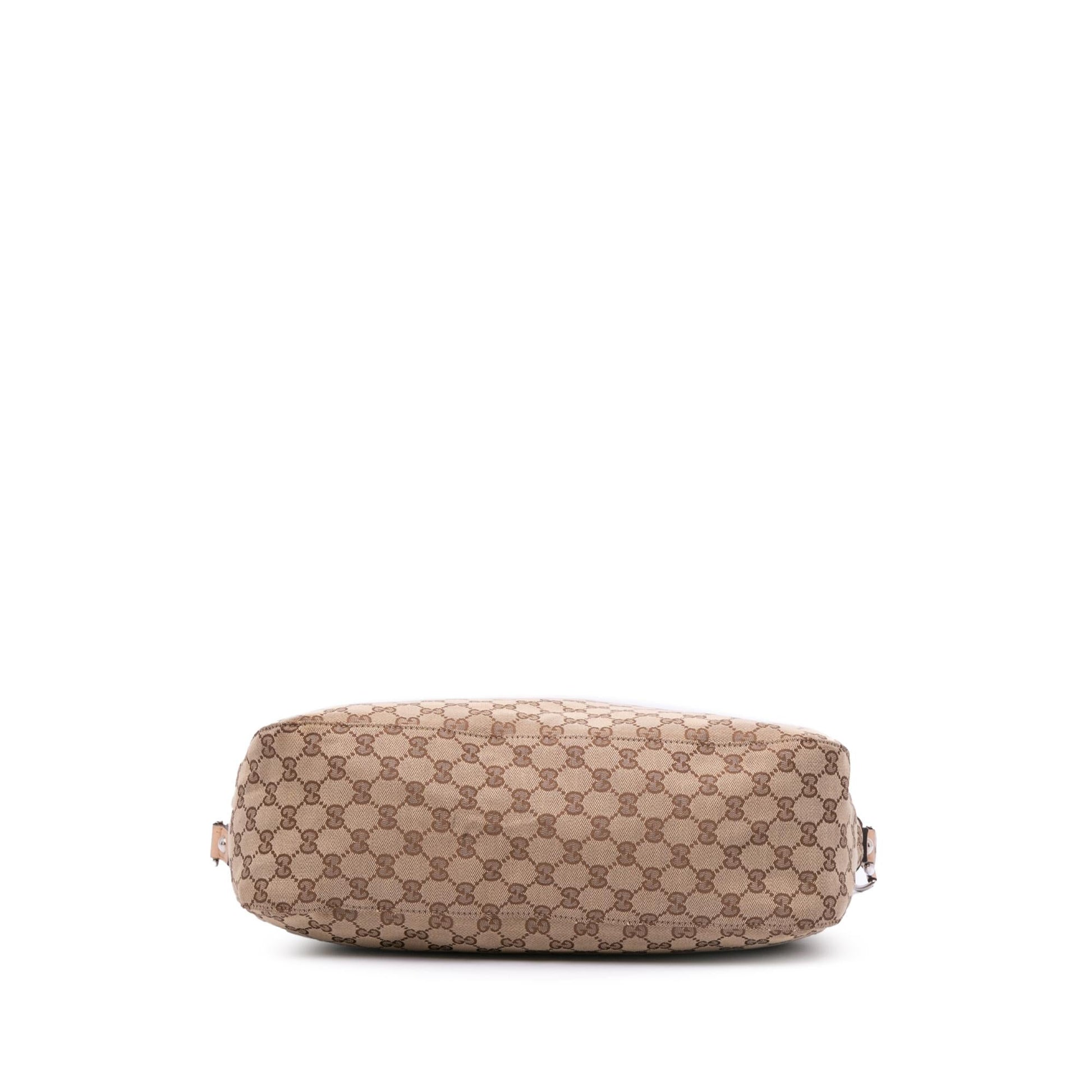 Gucci GG Icon Bit Canvas Calf Brown Large Satchel Bag Bit Satchel