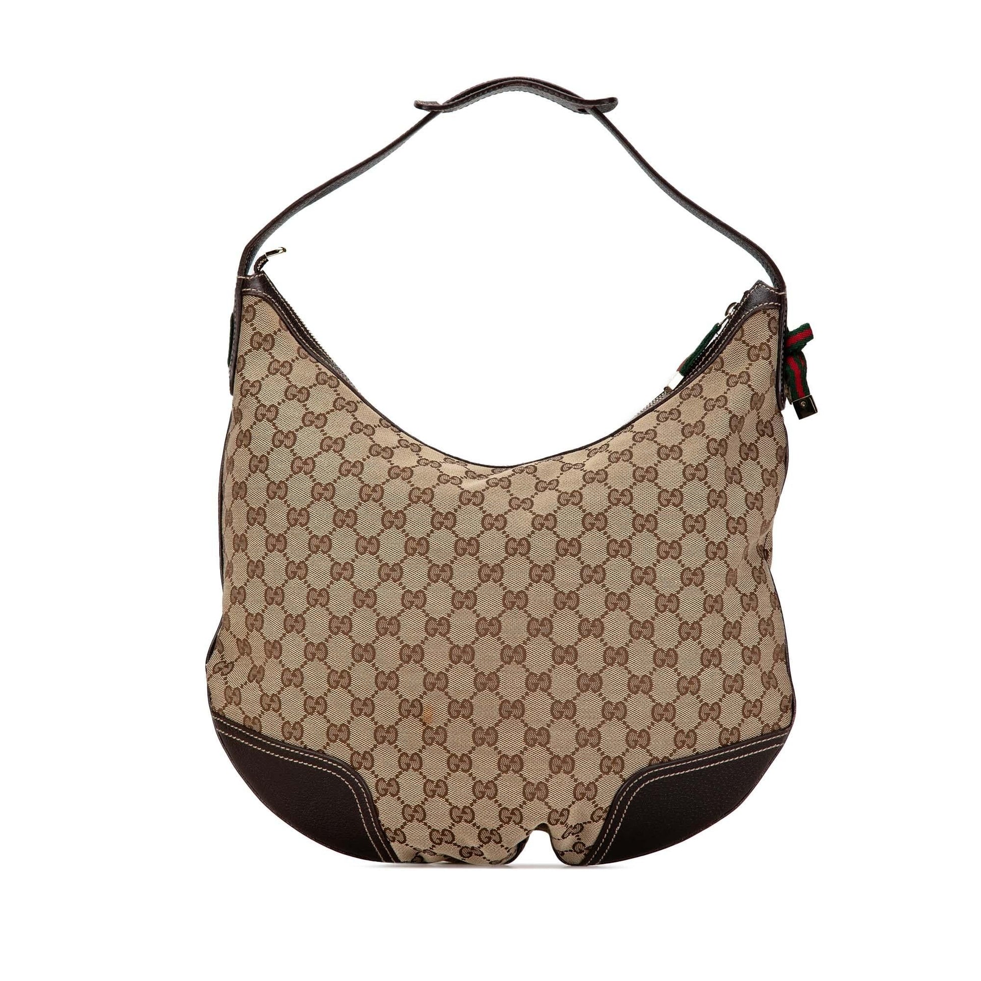 Gucci GG Princy SHG-Ez5rRi Canvas Calf Brown Large Shoulder Bag