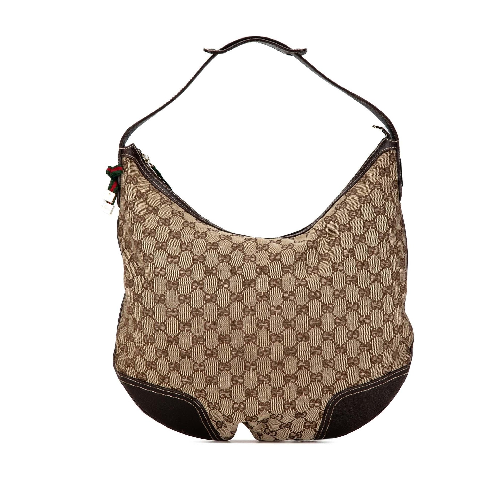 Gucci GG Princy SHG-Ez5rRi Canvas Calf Brown Large Shoulder Bag