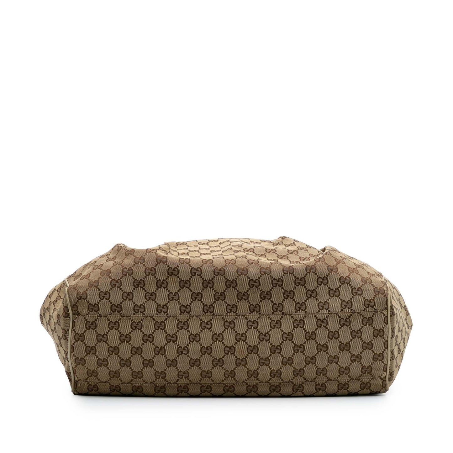 Gucci GG Sukey Canvas Calf White Brown Tote Bag Tote 1