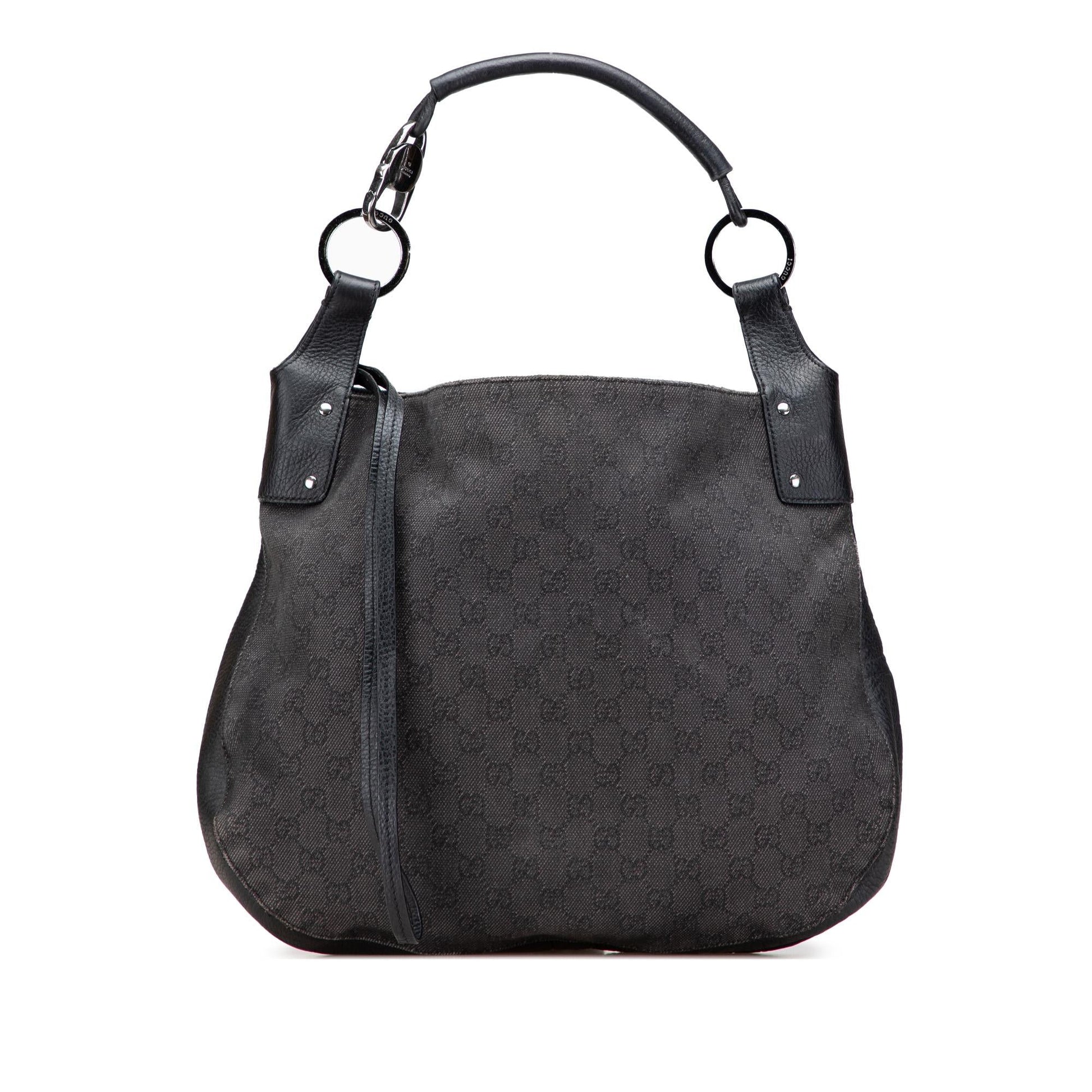 Gucci GG Denim Large Shoulder Bag Denim Hobo