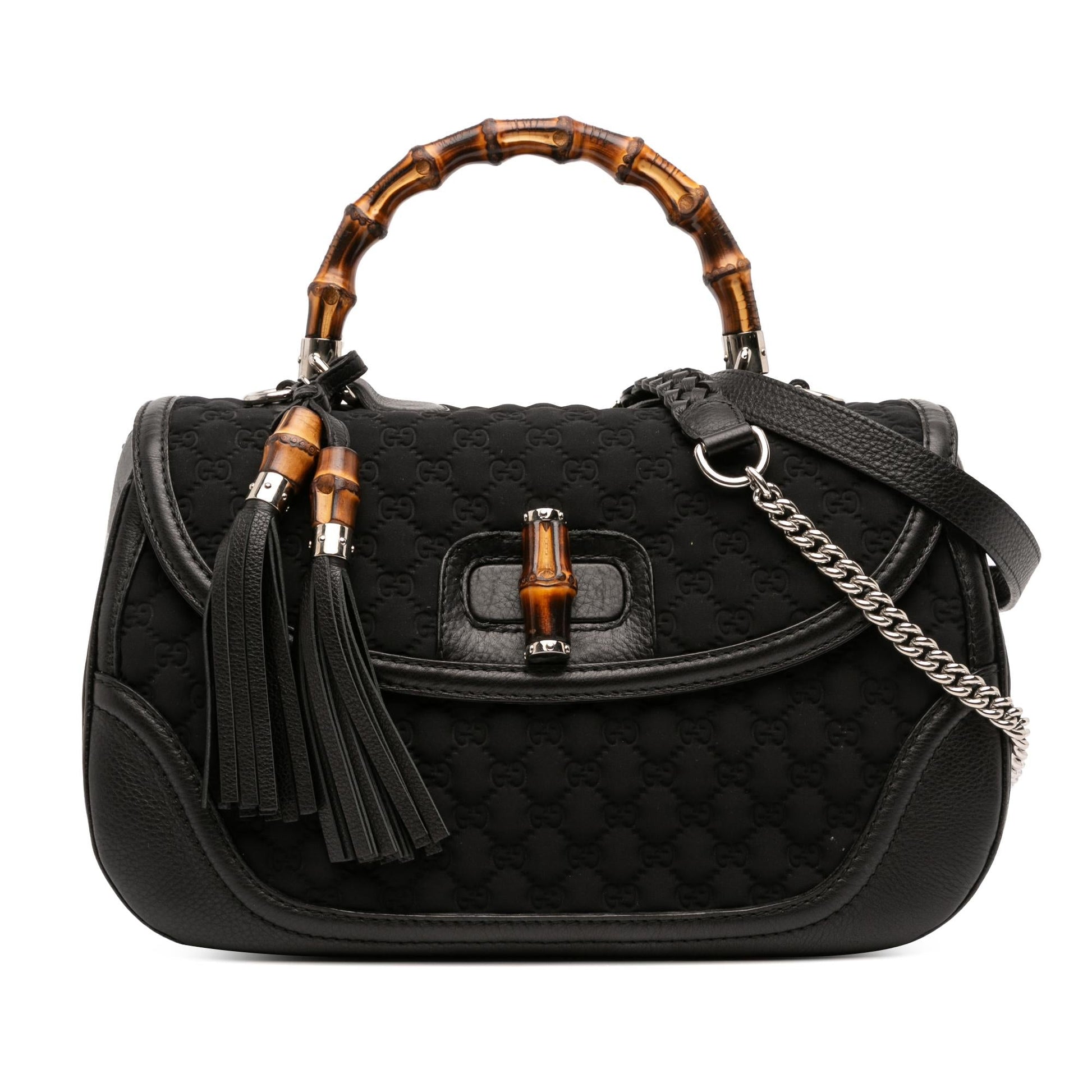 Gucci GG Neoprene New Bamboo Large Top Handle Travel Bag