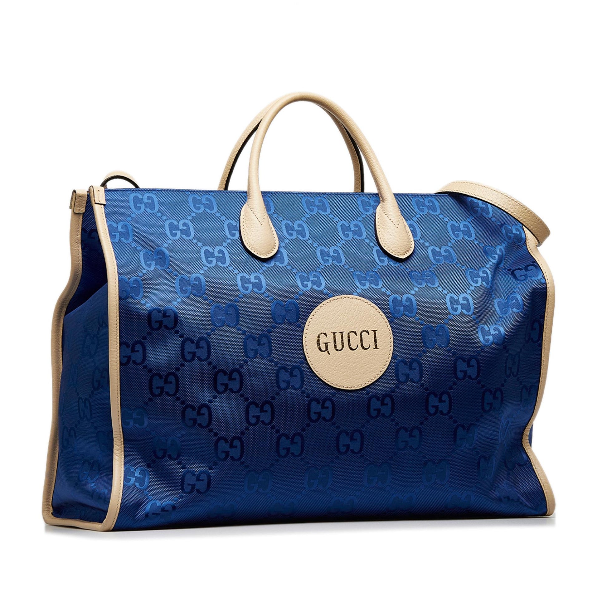 Gucci GG Off Grid SHG-NRXLL0 Nylon Calf White Blue Tote Bag