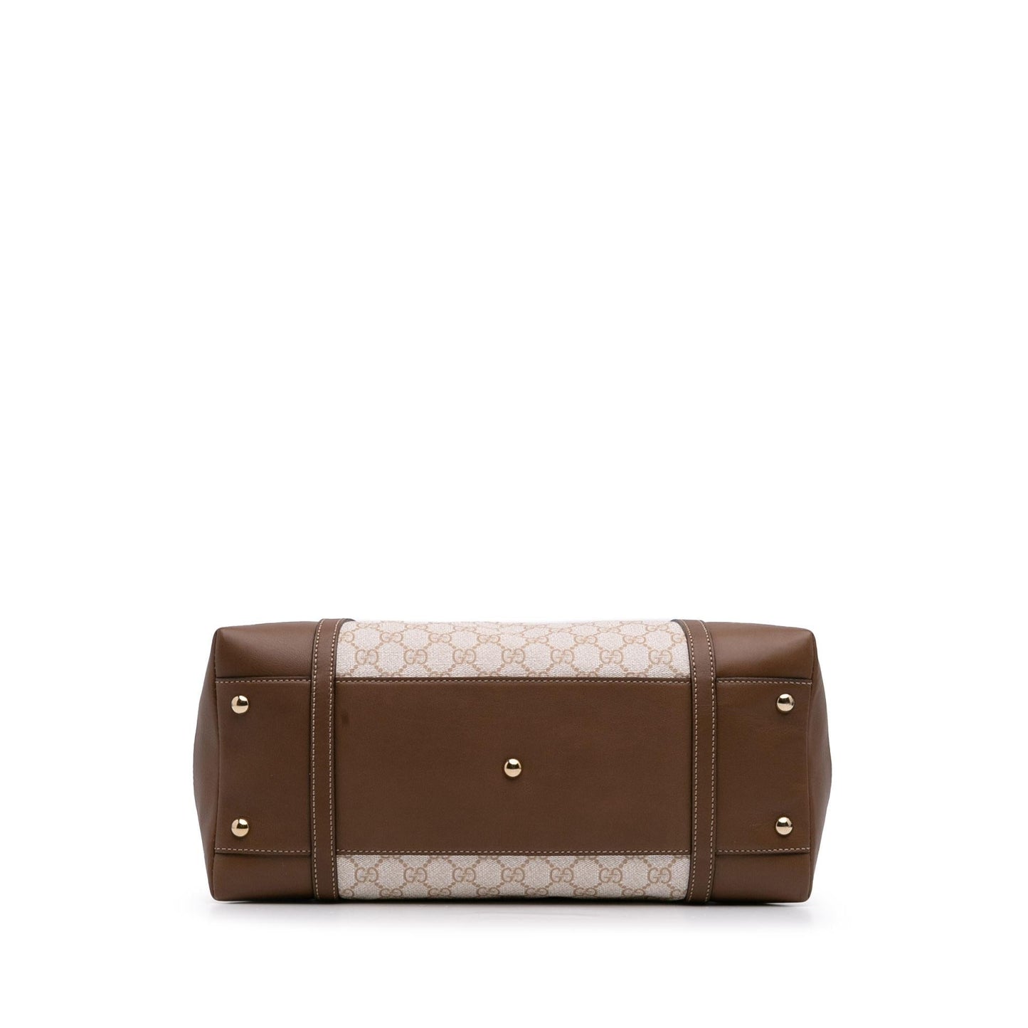Gucci GG Supreme Nice Dome Canvas Calf Brown Large Satchel Bag Satchel 2