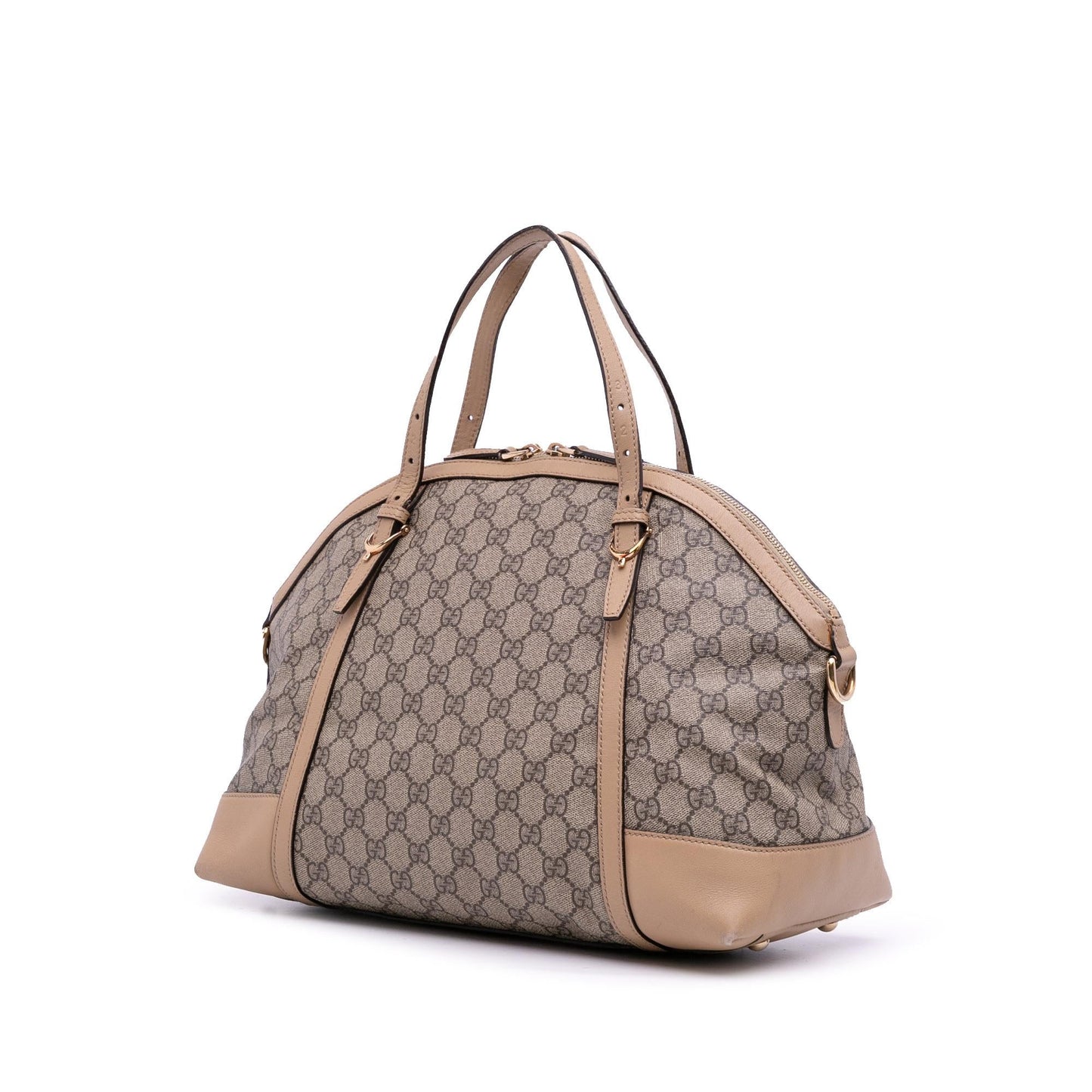 Gucci GG Supreme Nice Dome Canvas Brown Large Satchel Bag