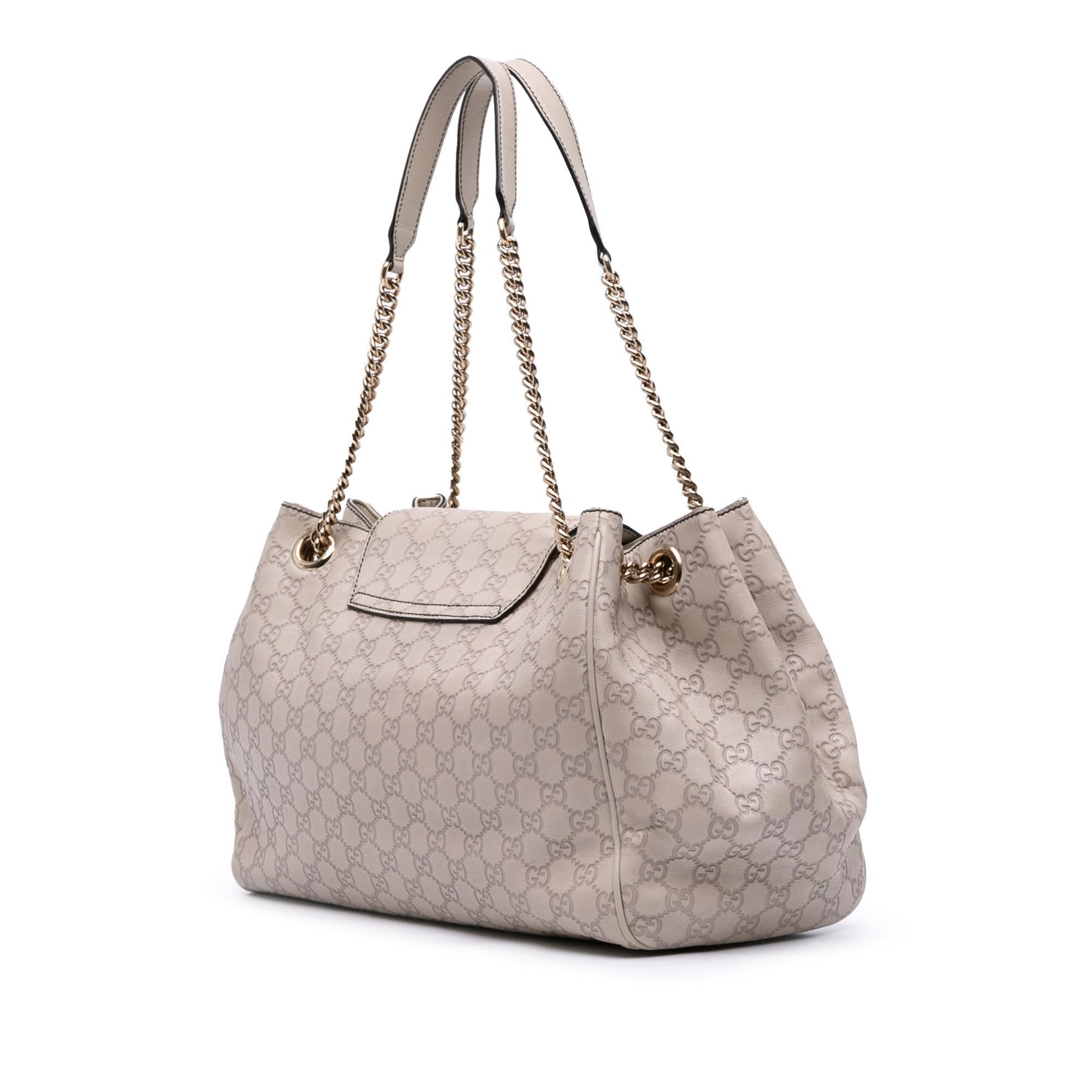 Gucci Guccissima Emily Calf Brown Large Chain Shoulder Bag