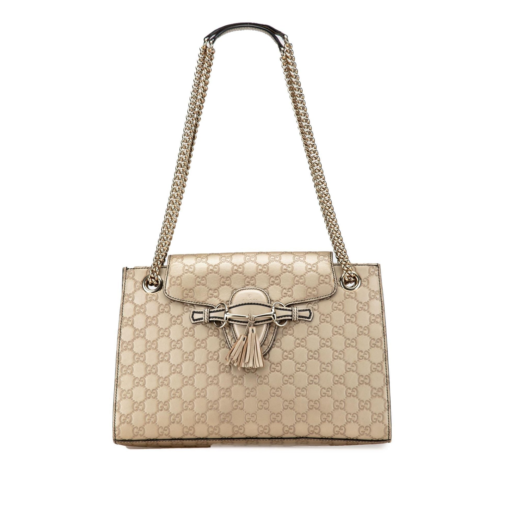 Gucci Guccissima Emily Calf Gold Large Shoulder Bag
