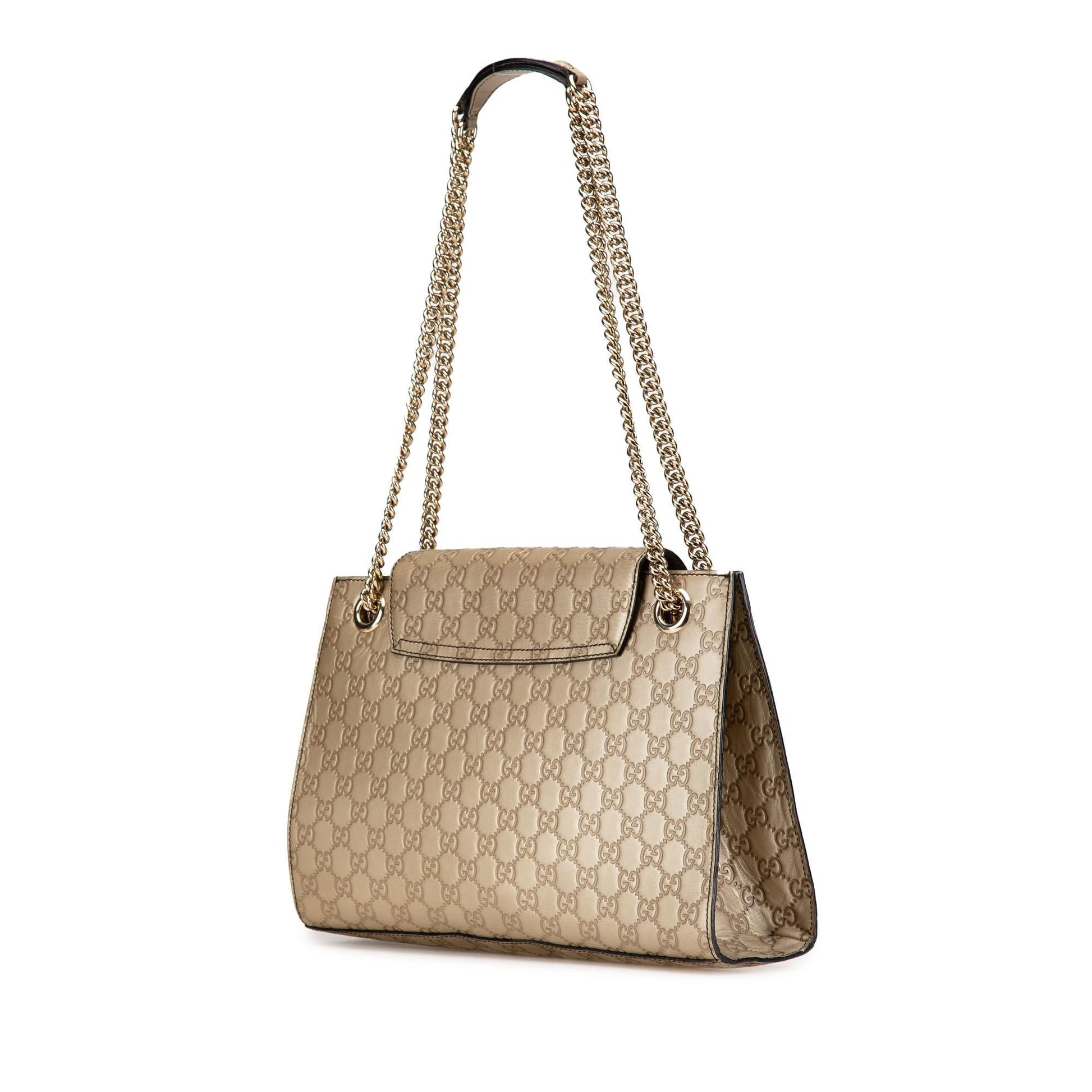 Gucci Guccissima Emily Calf Gold Large Shoulder Bag