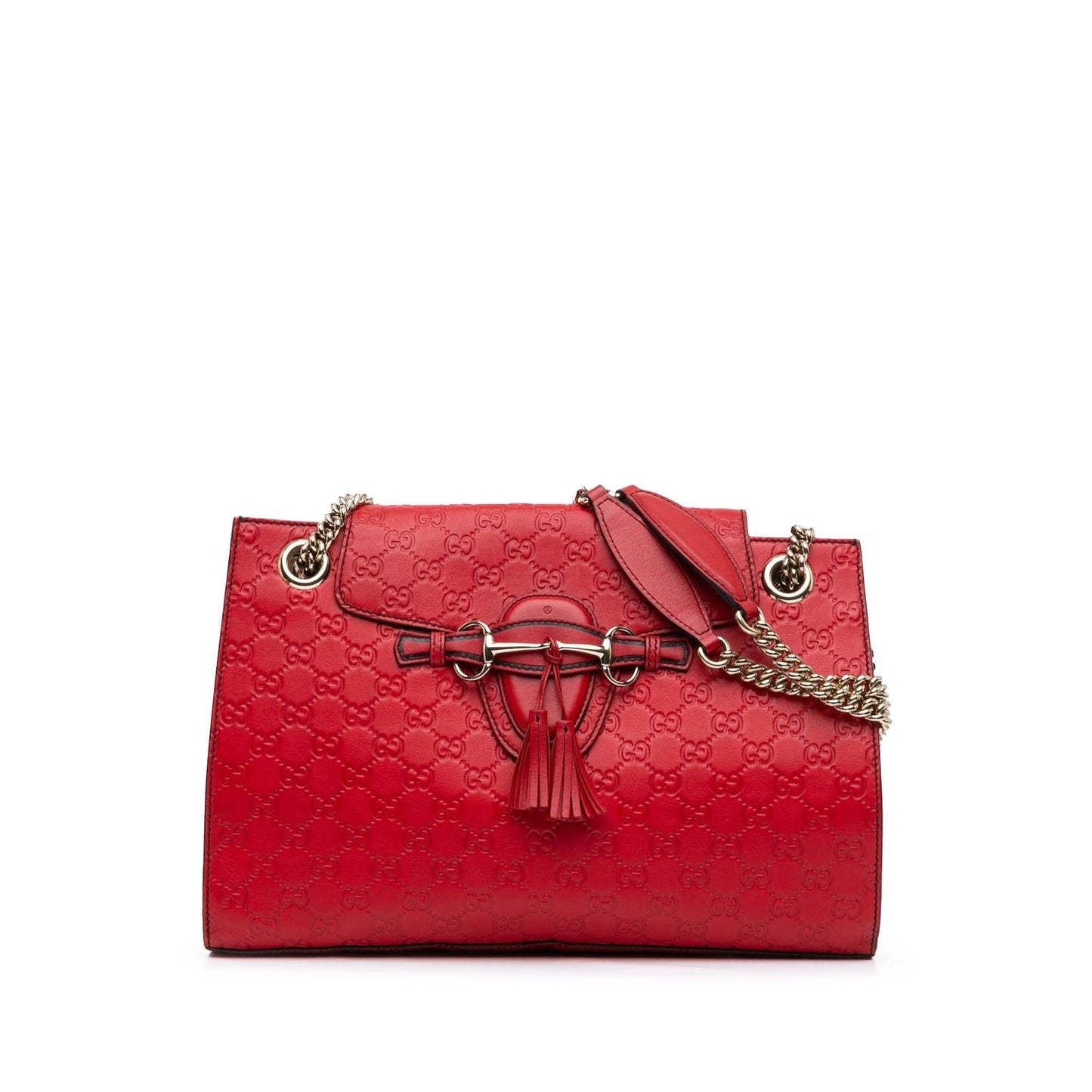 Gucci Guccissima Emily Calf Red Large Shoulder Bag Bag 1