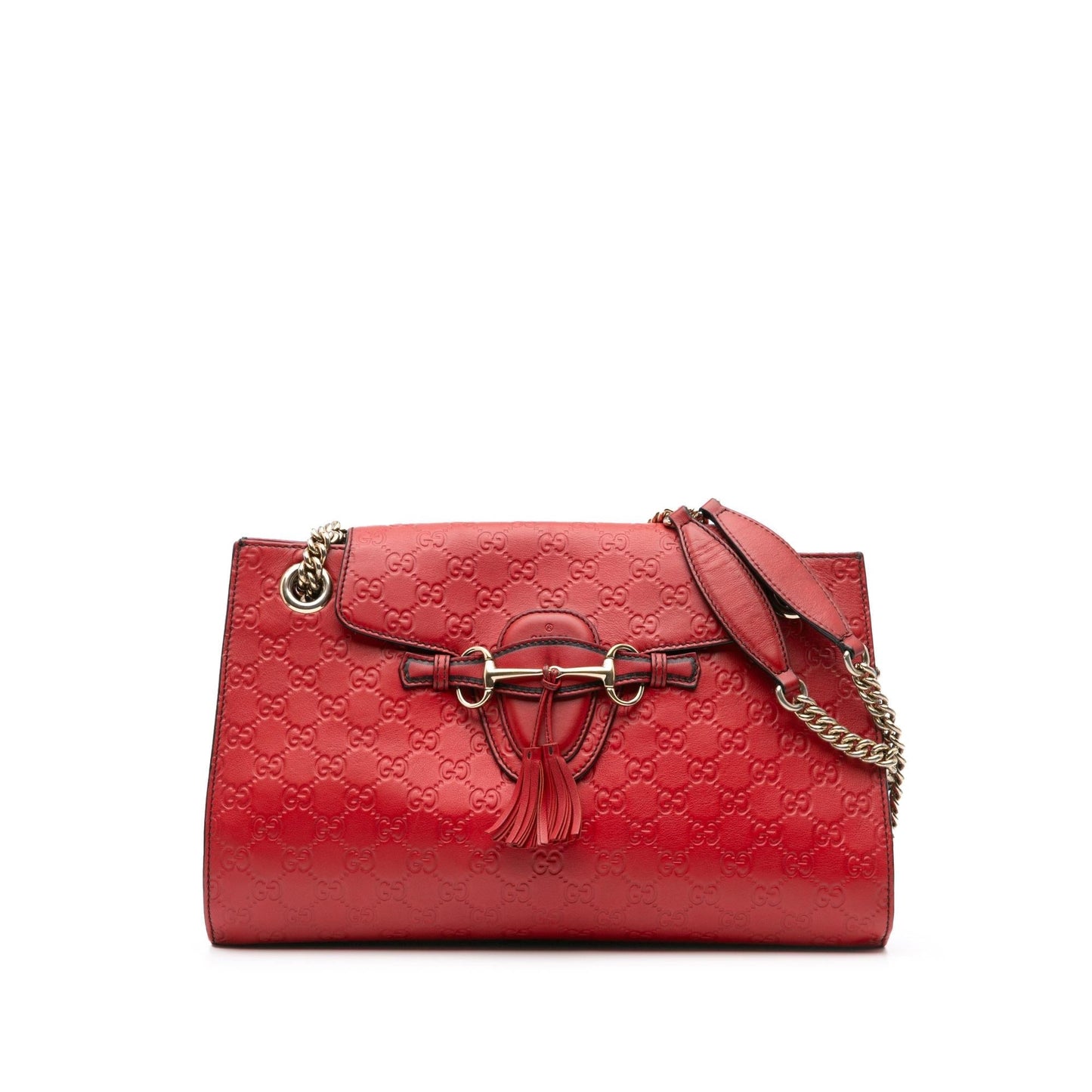Gucci Guccissima Emily Calf Red Large Shoulder Bag