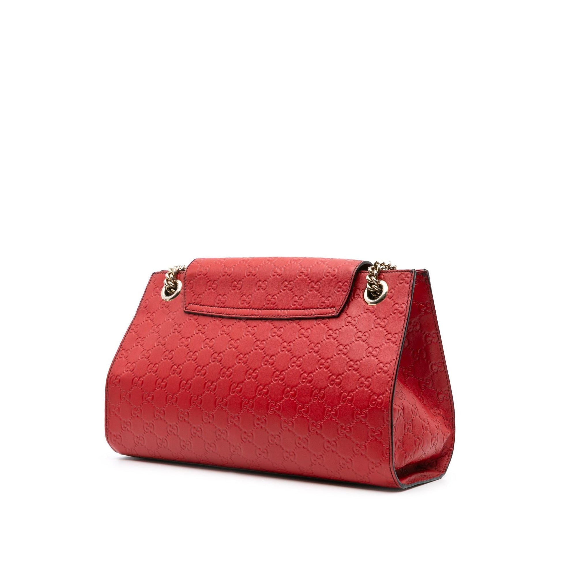 Gucci Guccissima Emily Calf Red Large Shoulder Bag