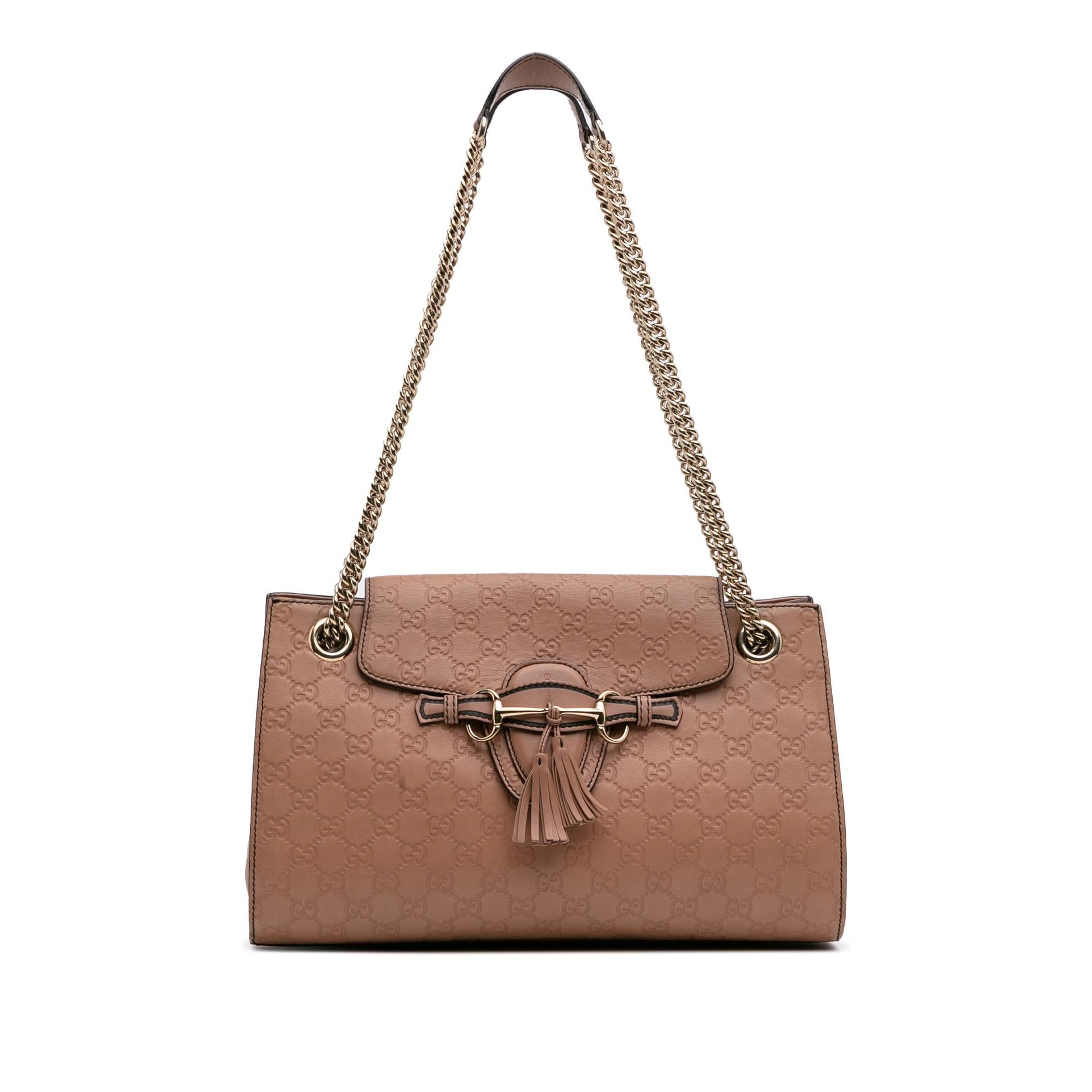 Gucci Guccissima Emily Calf Pink Large Shoulder Bag Bag 8