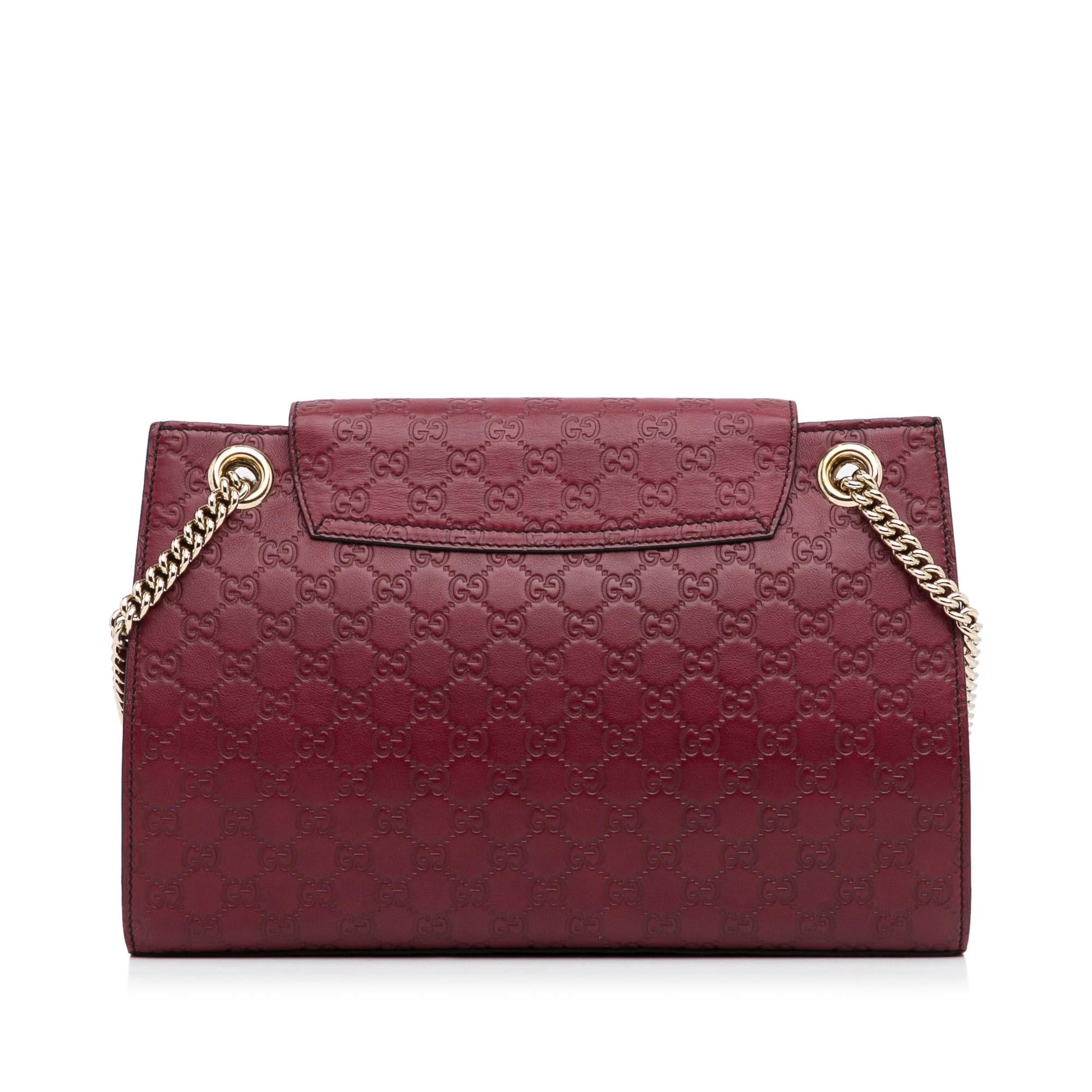Gucci Guccissima Emily SHG-gu6unr Calf Red Large Shoulder Bag