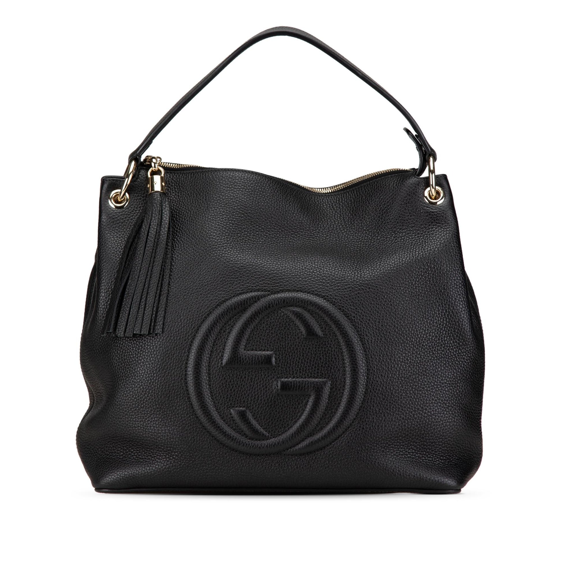 Gucci Soho Convertible Leather Calf Black Large Satchel Bag