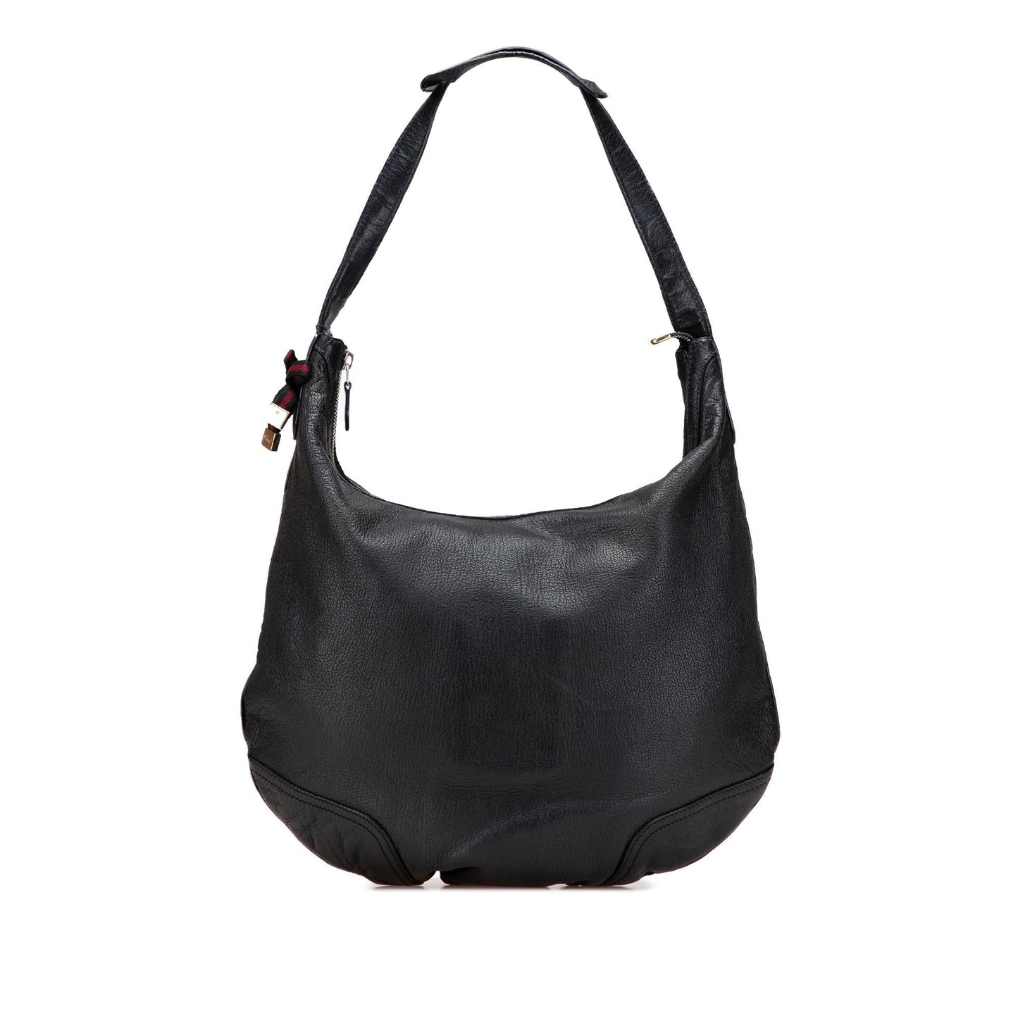Gucci Web Princy Leather Calf Black Large Shoulder Bag